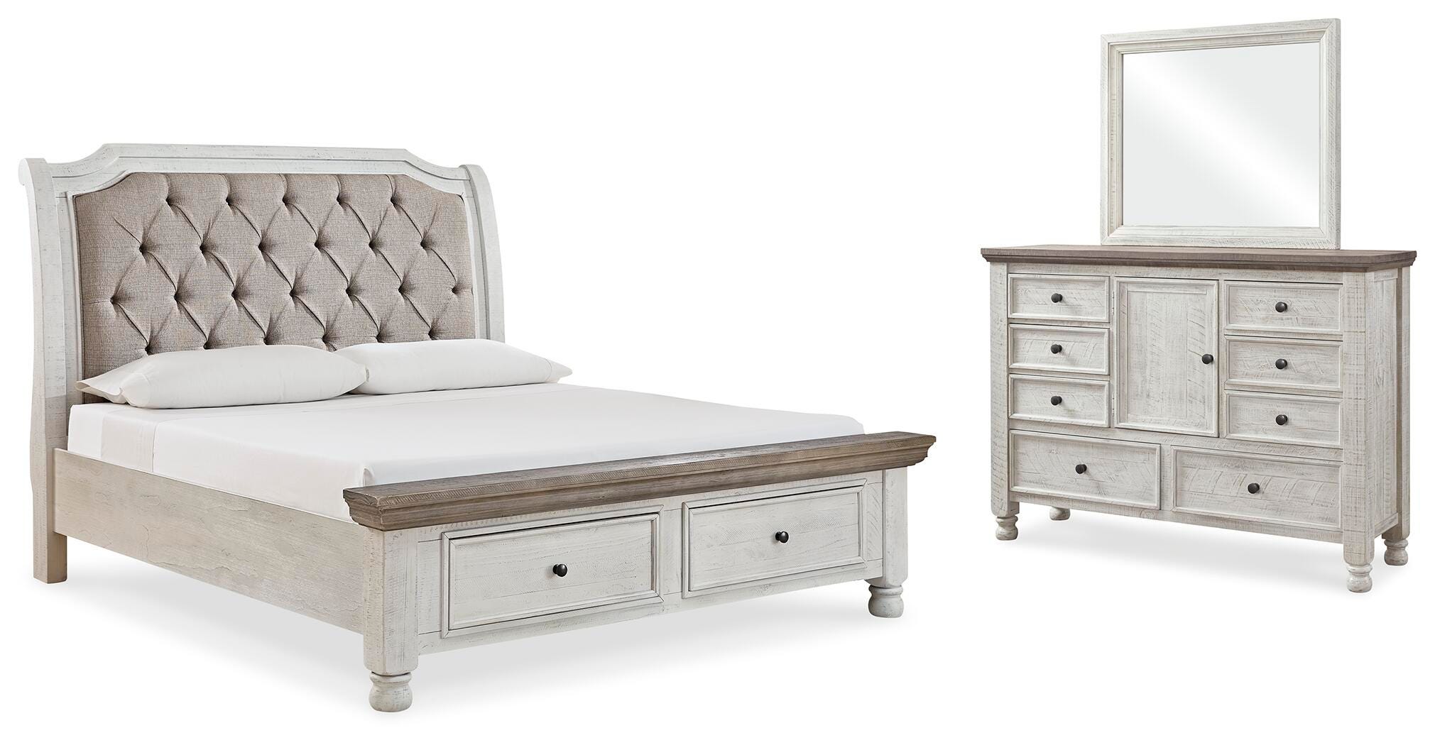 Havalance California King Sleigh Bed with Storage, Dresser and Mirror - image 1