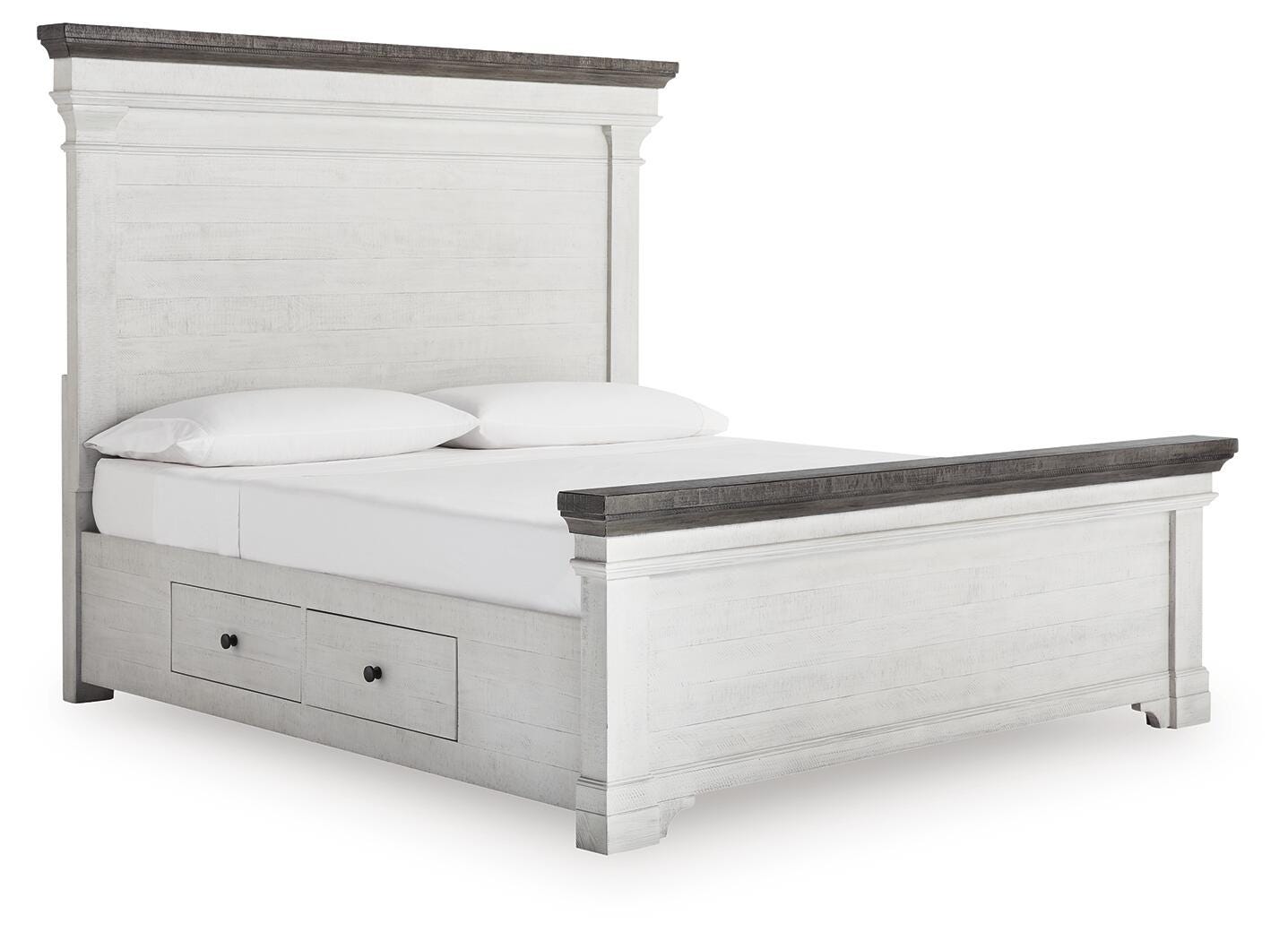 Havalance Queen Panel Storage Bed, White/Gray, large