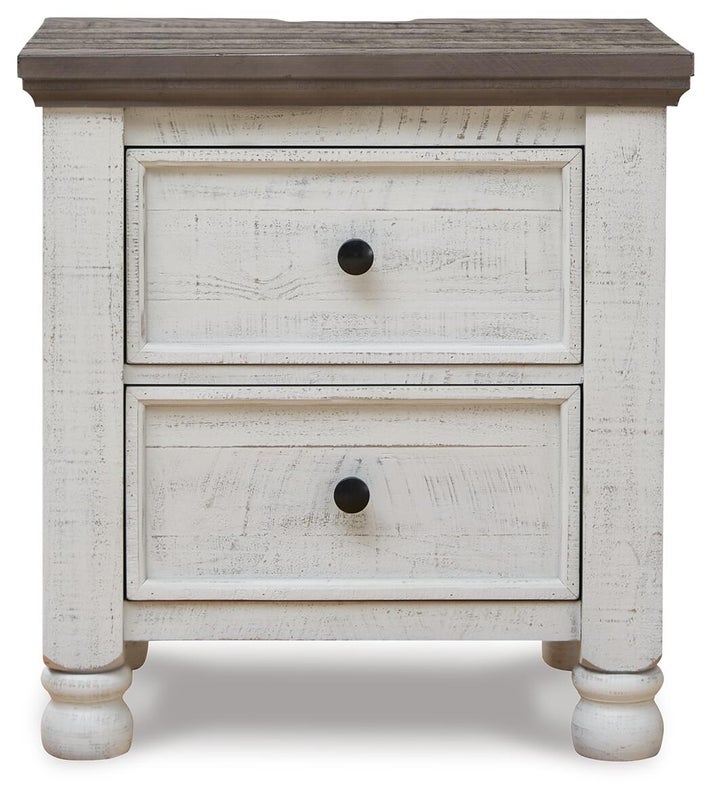 Havalance 26" 2 Drawer Charging Nightstand, Two-tone