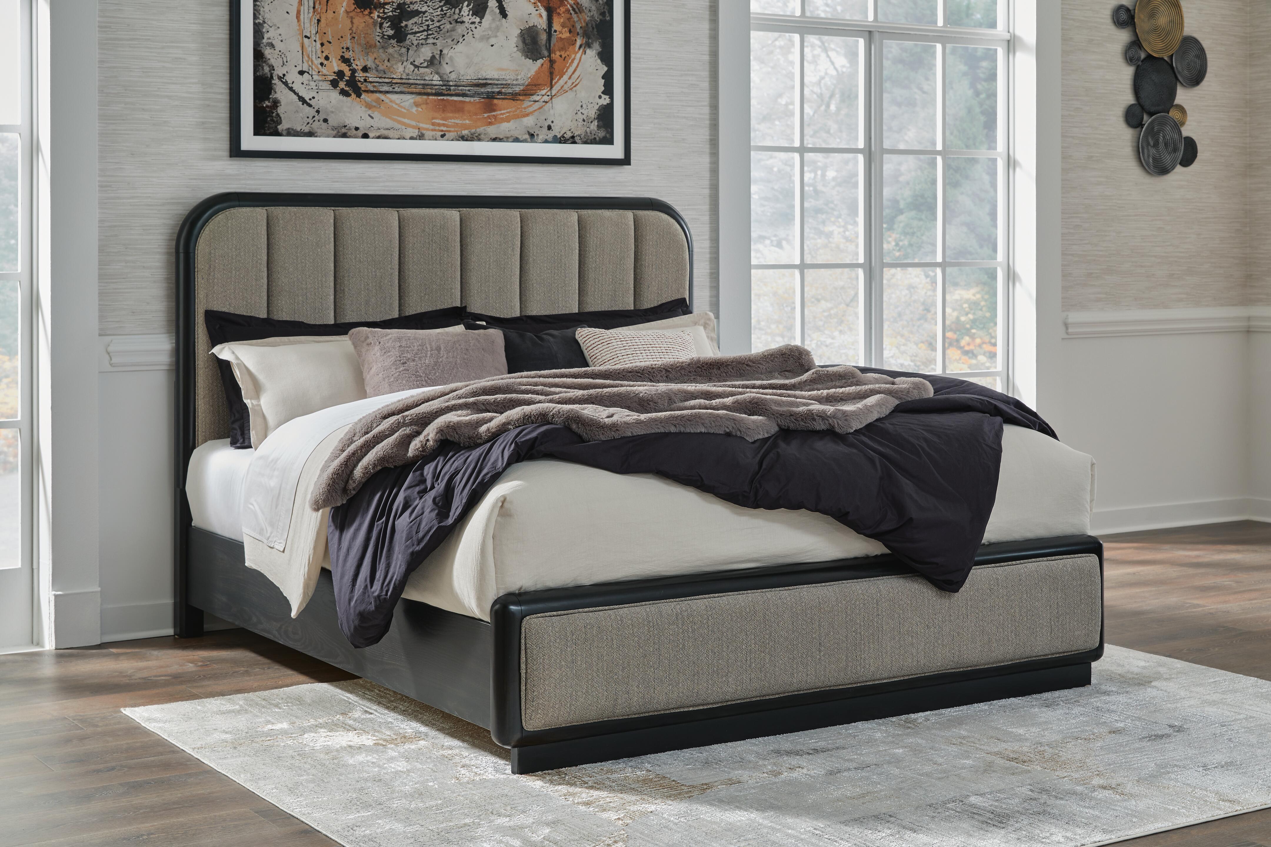 Rowanbeck King Upholstered Panel Bed - image 1