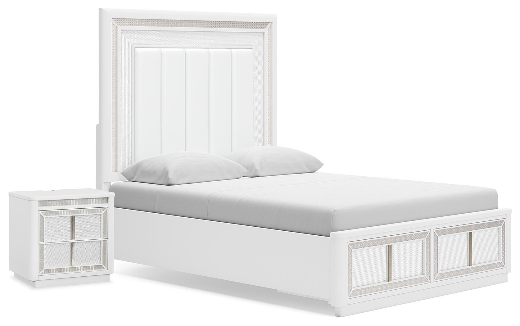 Cama con almacenaje y mesita de noche Chalanna Queen - image 1