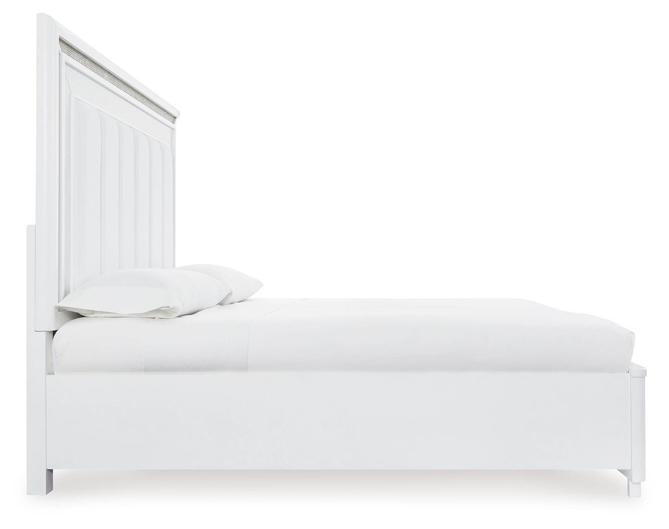 Cama tapizada tamaño queen con almacenaje, cómoda y espejo Chalanna - image 7