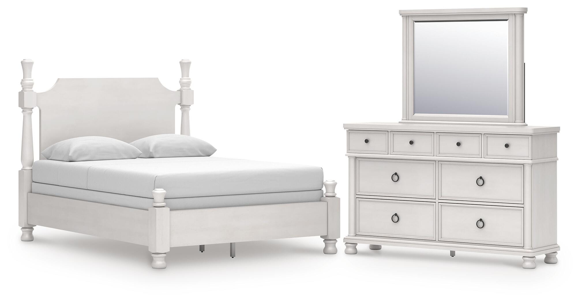 Rowlenstown Queen Poster Bed, Dresser and Mirror – Ashley Bedroom Sets