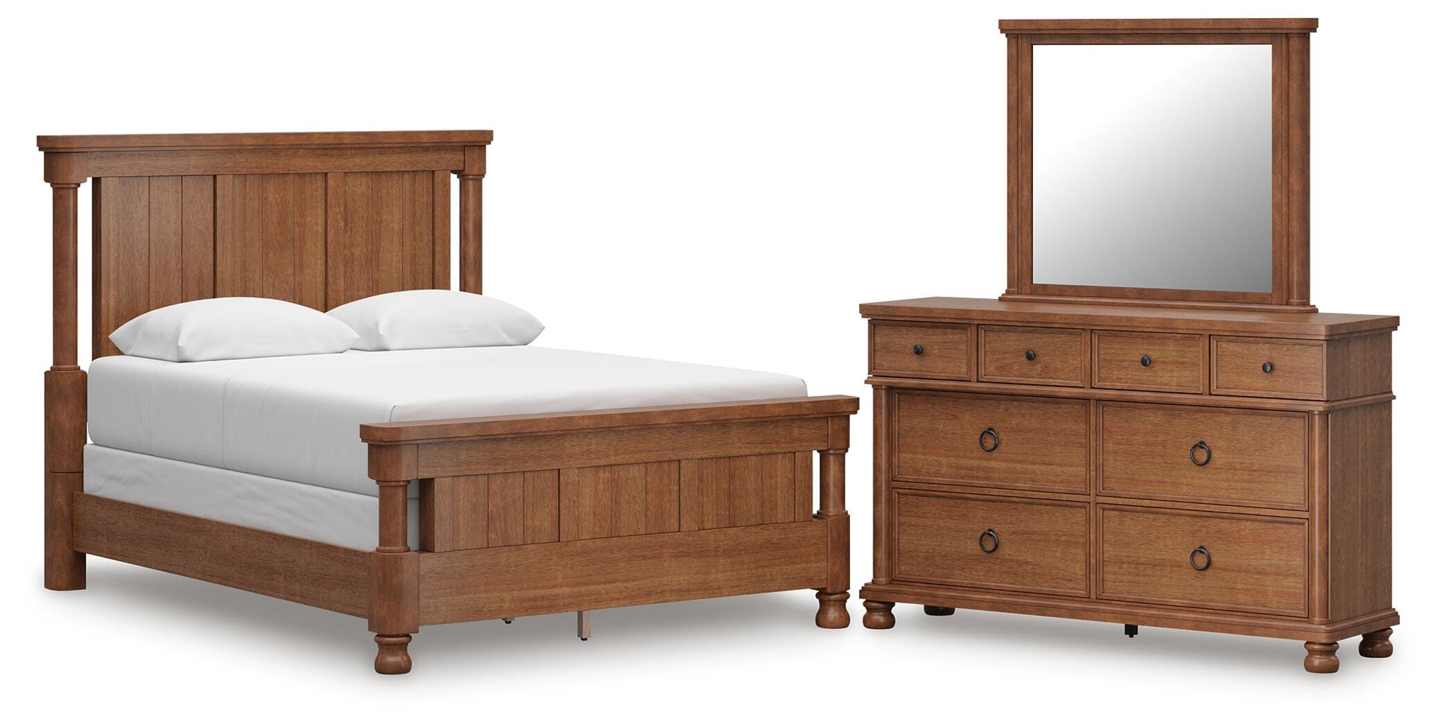 Rowlenstown Queen Poster Bed, Dresser and Mirror – Ashley Bedroom Sets