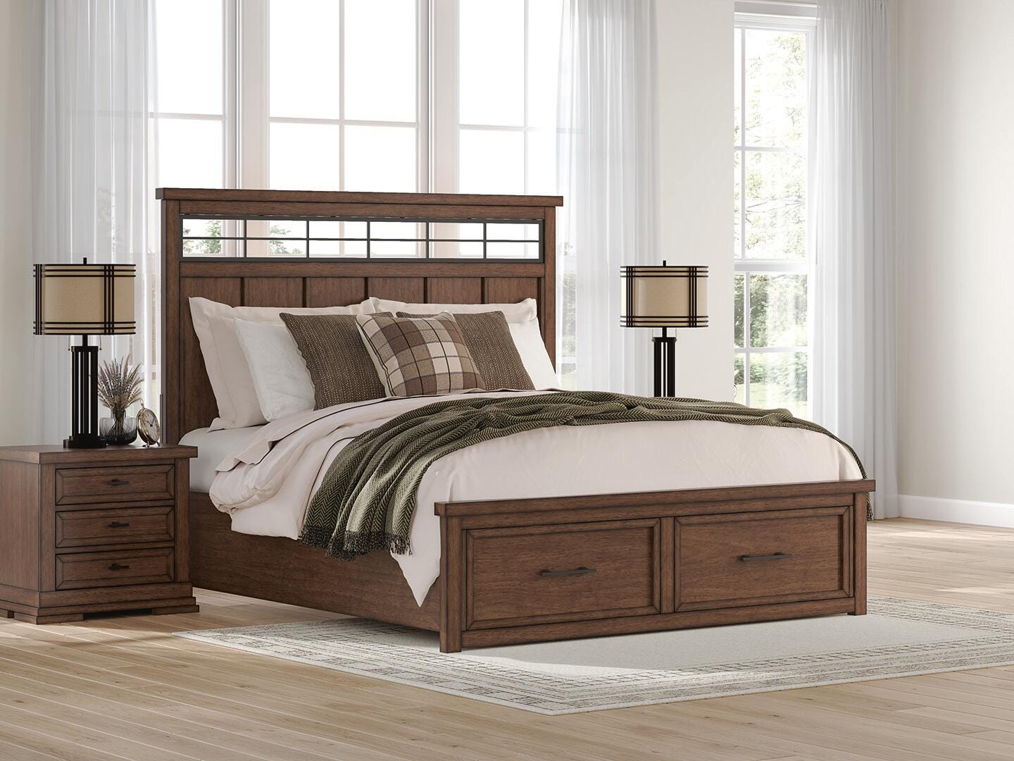 Cama Taffenbrook King con paneles y almacenaje - image 2