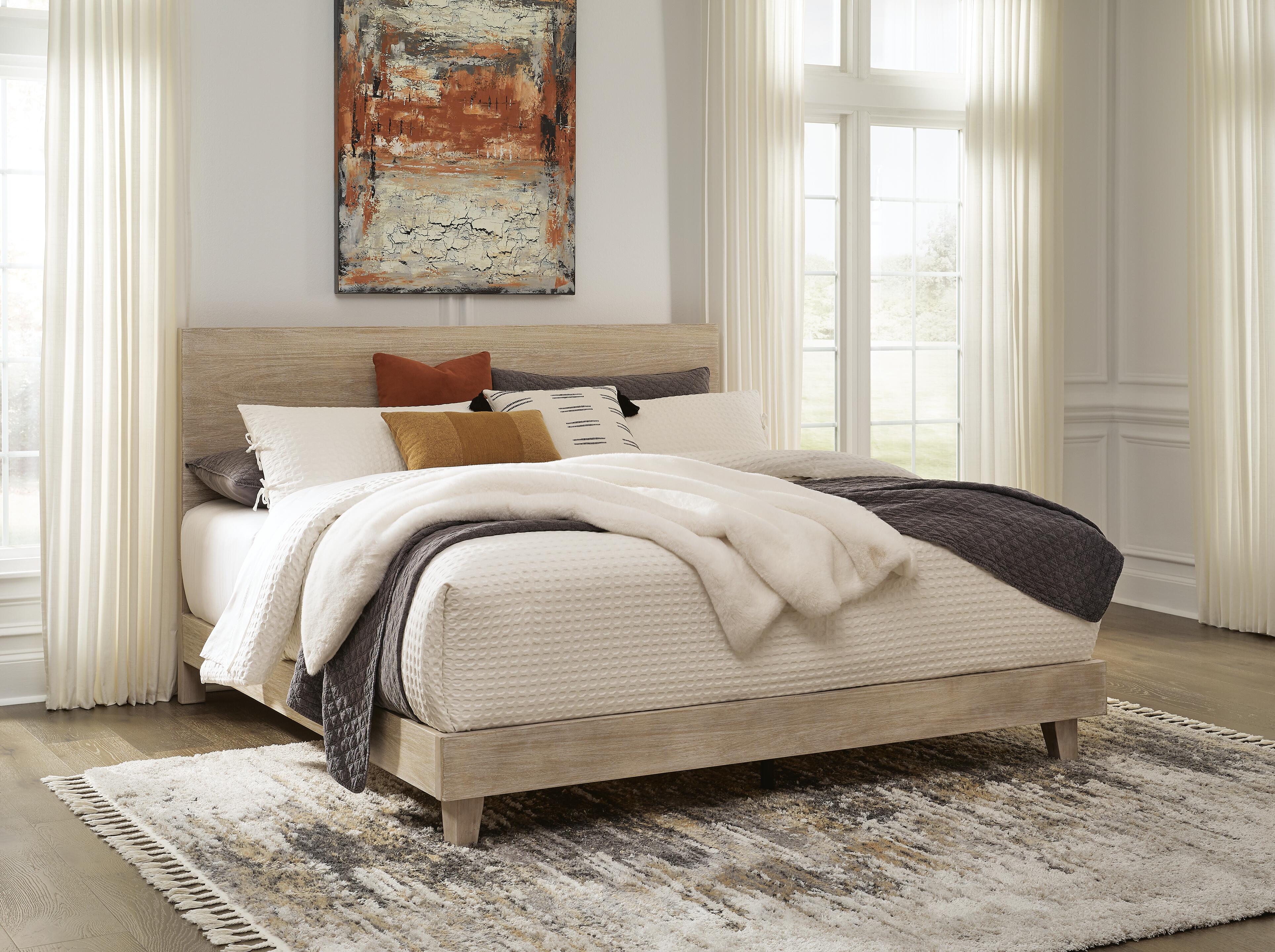 Michelia King Panel Bed, Bisque, rollover