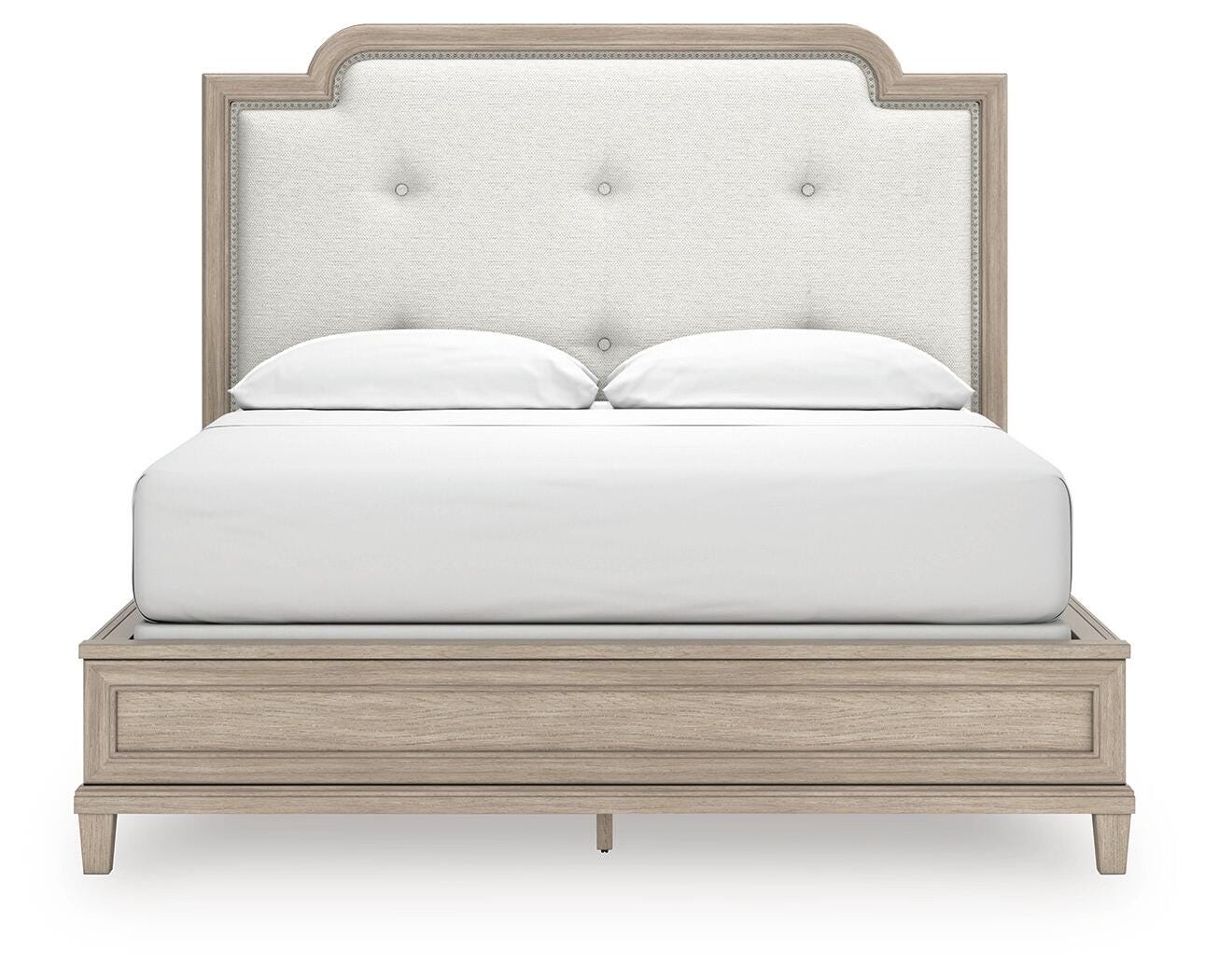 Jorlaina California King Upholstered Panel Bed, Dresser and Mirror - image 7