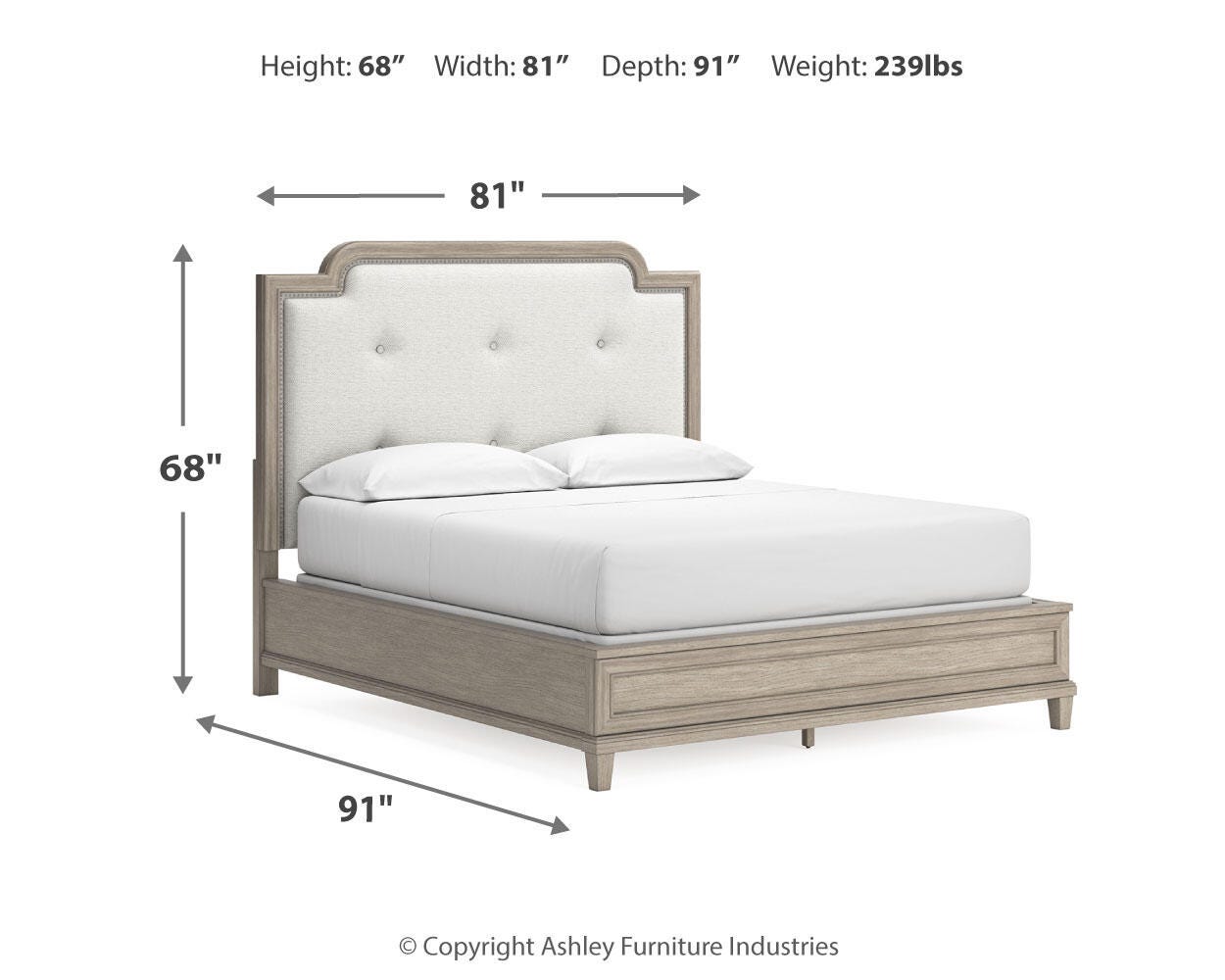 Jorlaina California King Upholstered Panel Bed, Dresser and Mirror - image 13