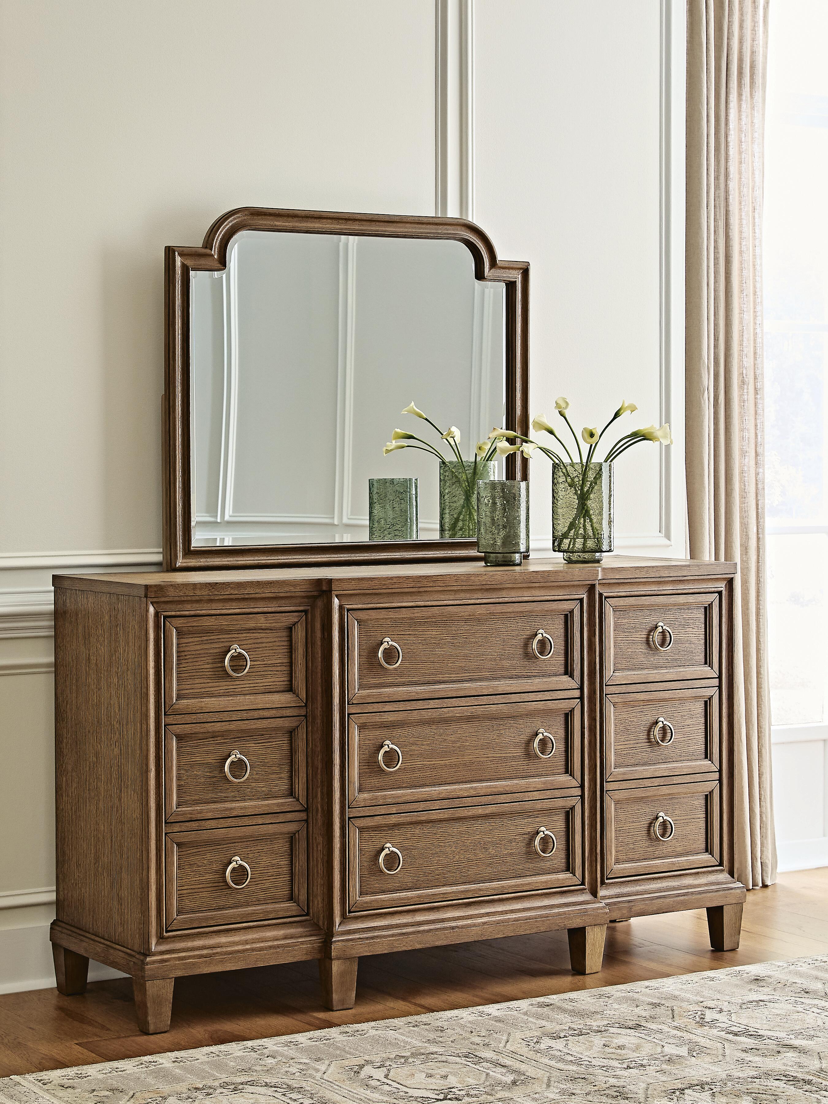 Jorlaina Dresser and Mirror, Brown, rollover