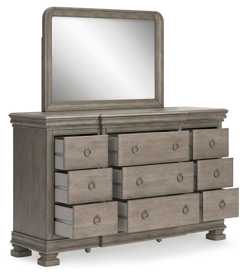 Lexorne King Sleigh Bed, Dresser and Mirror - image 3