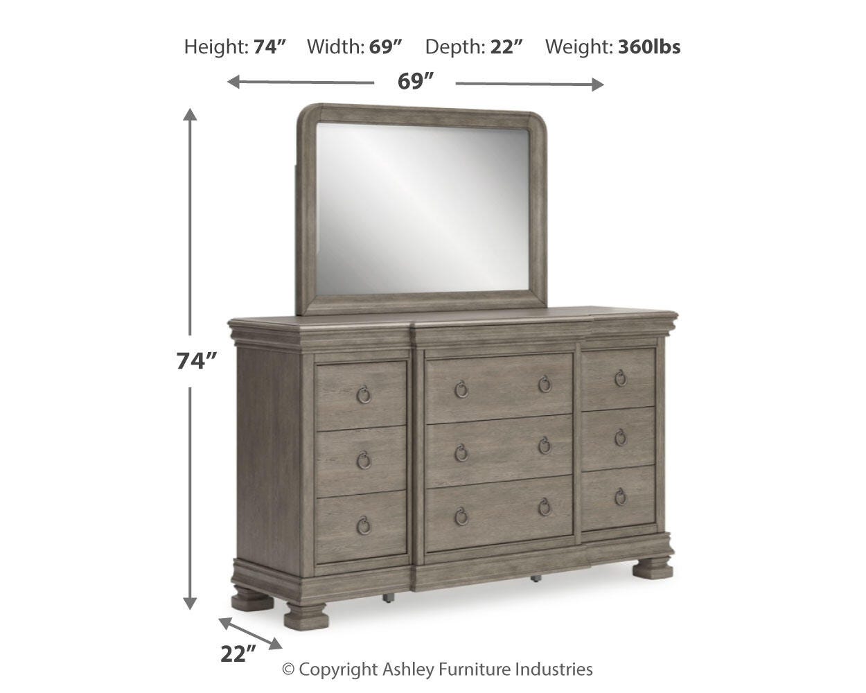 Lexorne Dresser and Mirror, , large