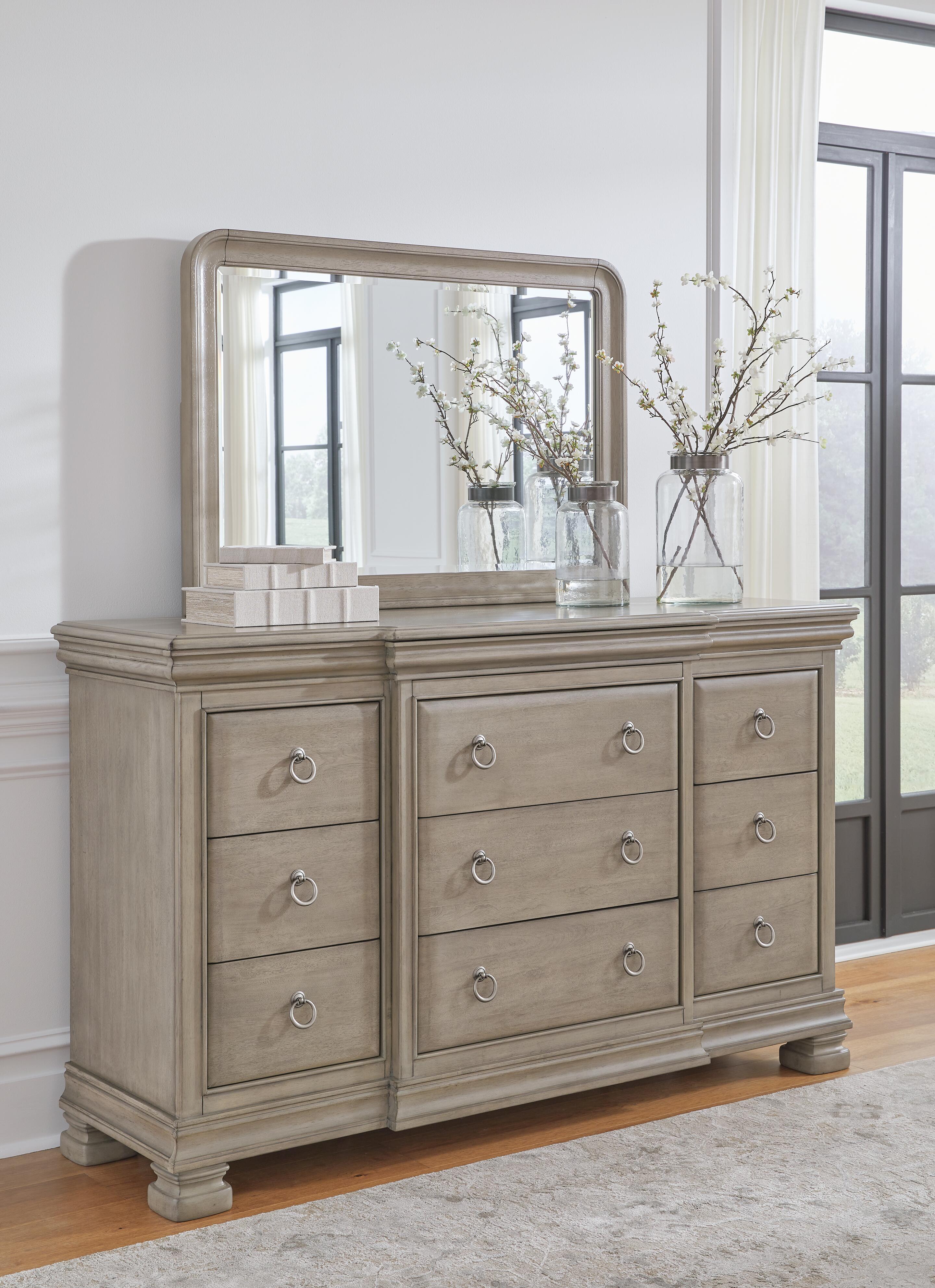 Lexorne King Sleigh Bed, Dresser and Mirror - image 17