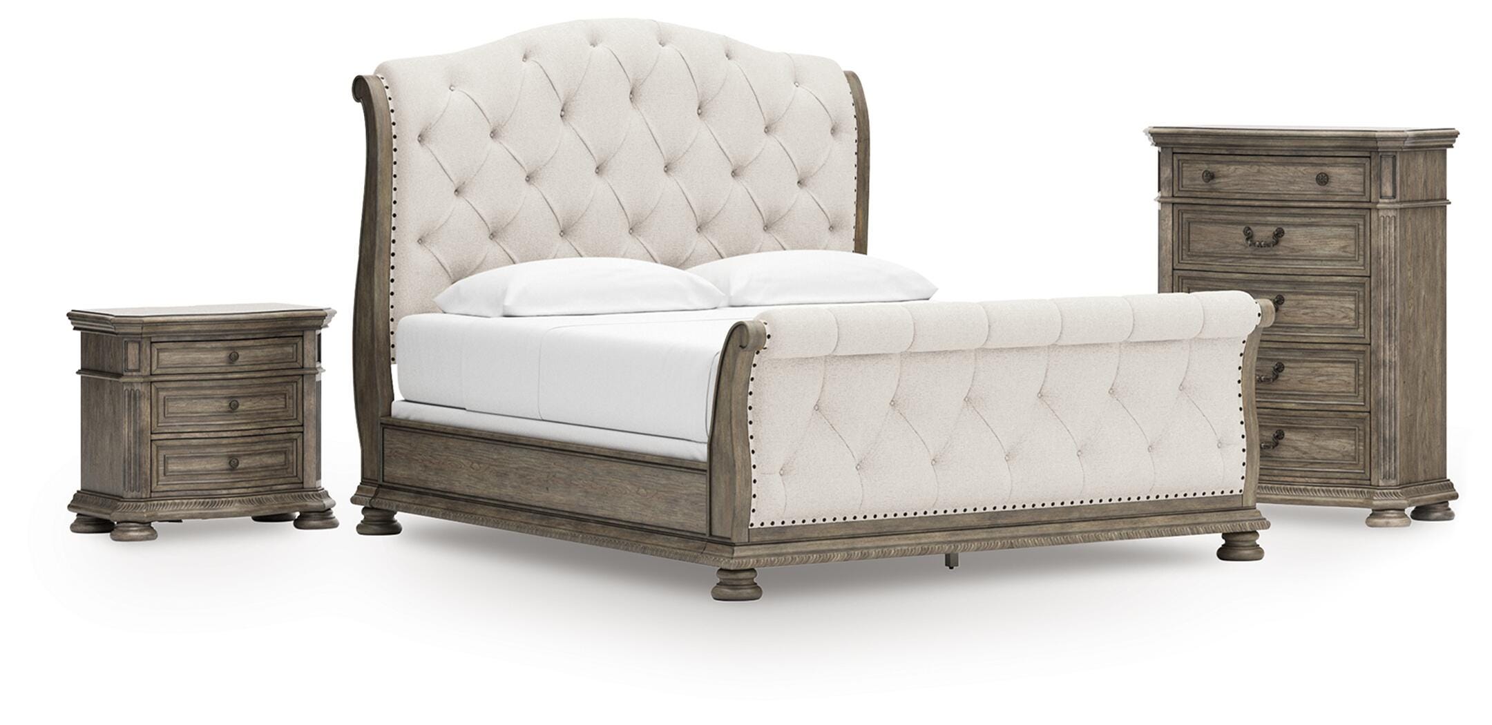 Cama trineo, cómoda y mesita de noche California King Ardenfield - image 1