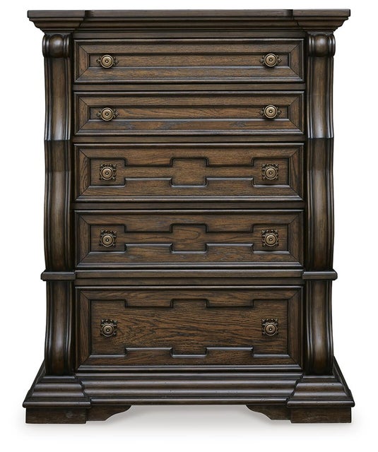 Maylee 5 Drawer Chest of Drawers, Dark Brown