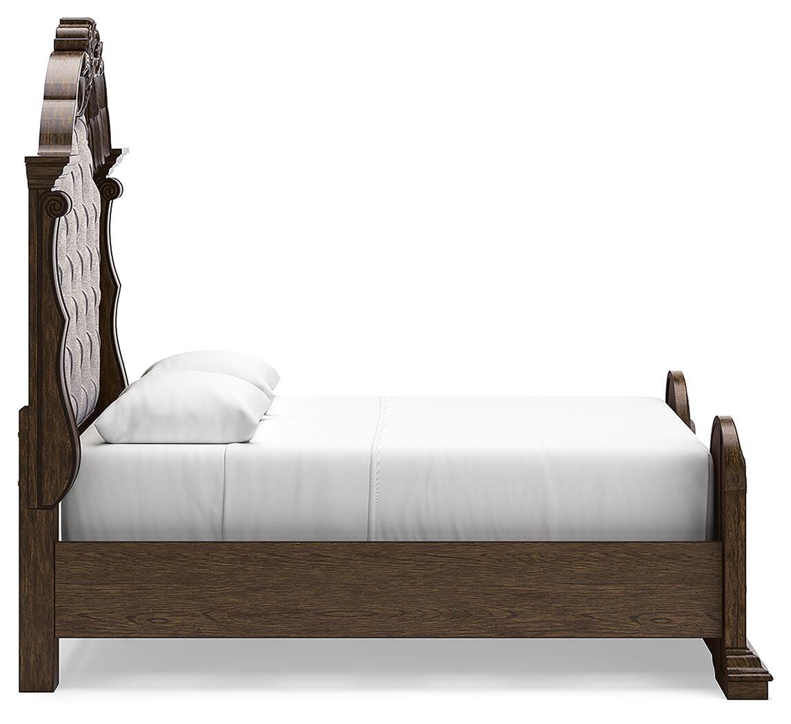 Cama tapizada tamaño Queen Maylee, cómoda, sinfonier y mesita de noche - image 14