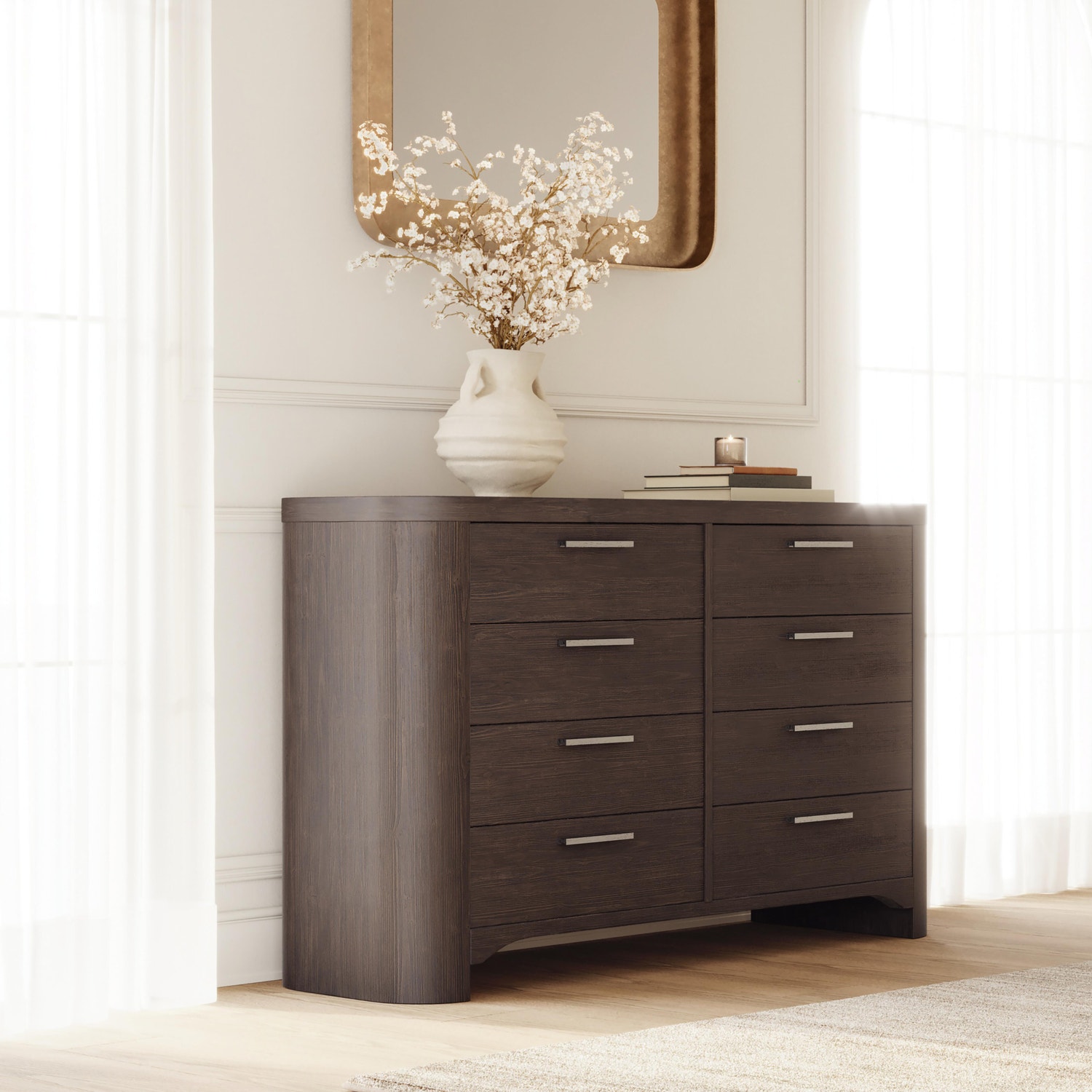 Ashley Luxe Neo 8 Drawer Dresser, Rich Brown Ashley Luxe Neo 8 Drawer Dresser, Rich Brown