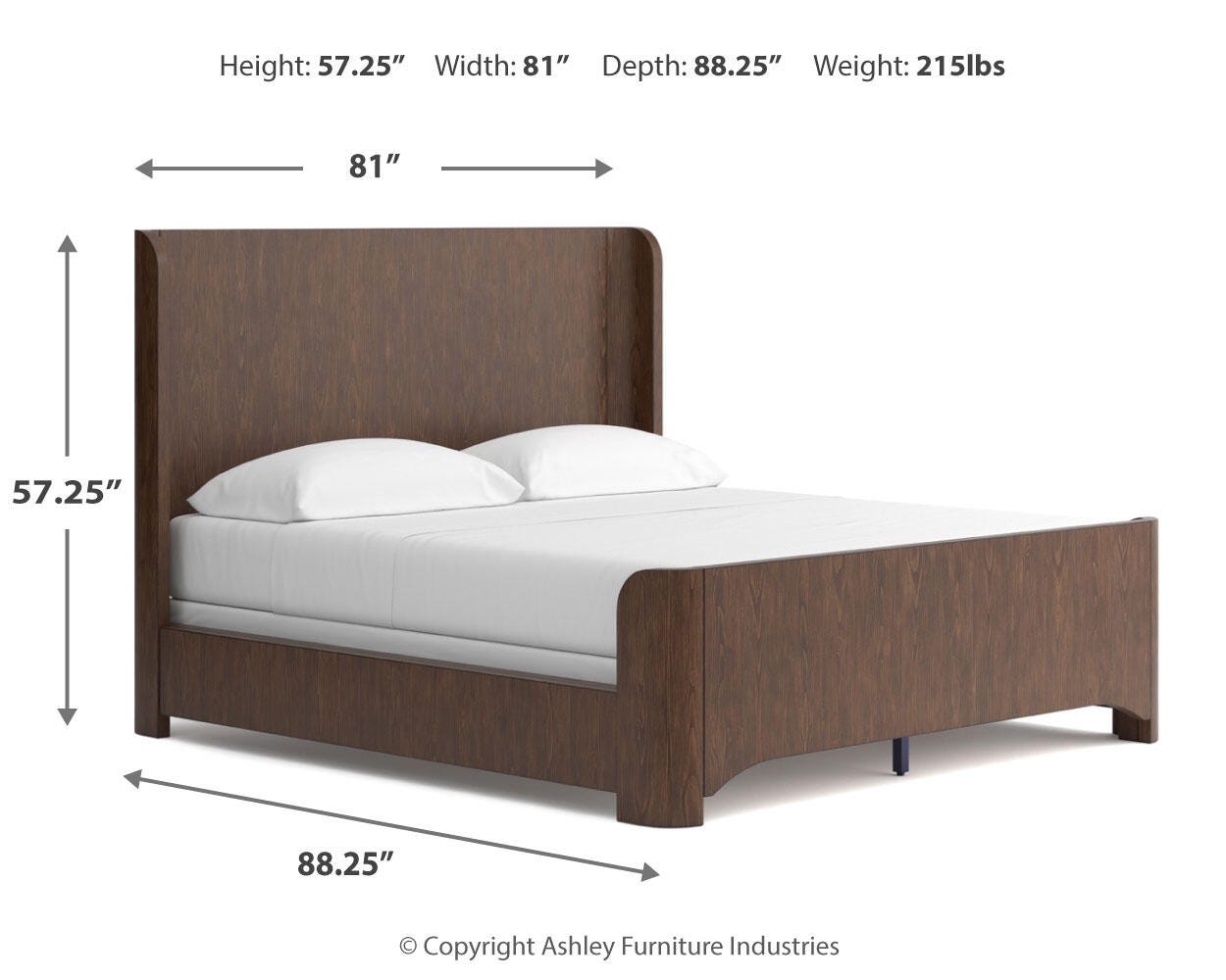 Neo California King Panel Bed, Rich Brown, large