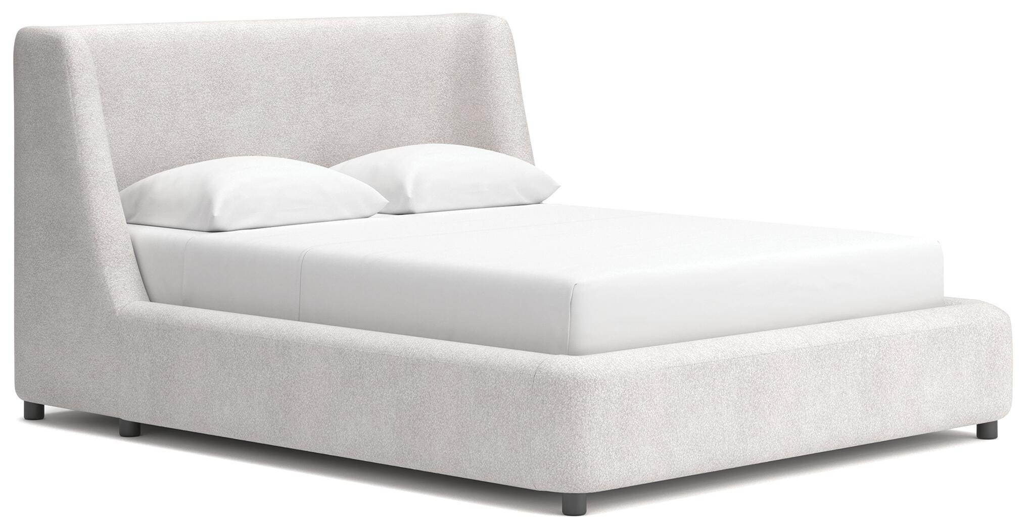 Neo Queen Upholstered Platform Bed, White/Gray, large