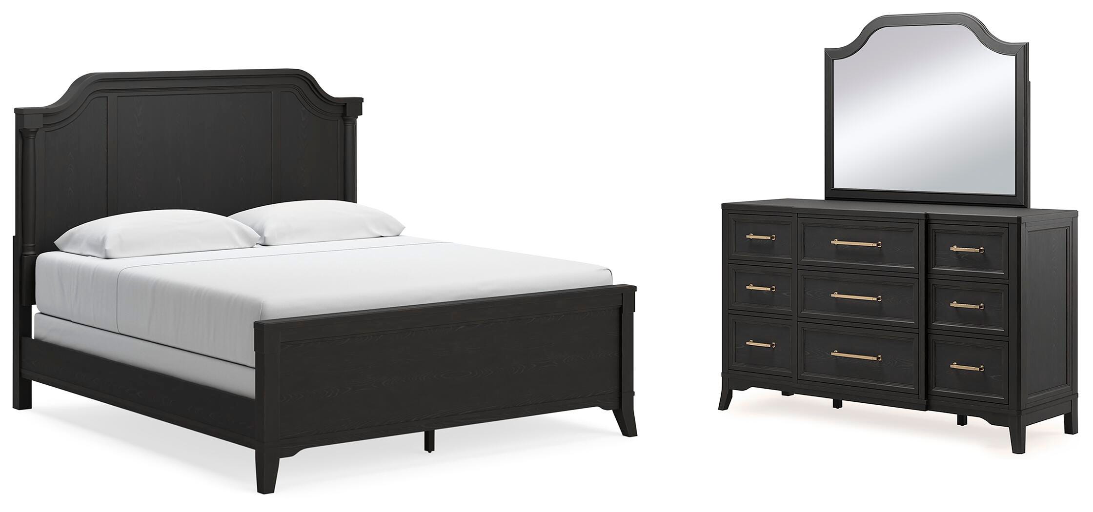 Cama King, cómoda y espejo Welltern - image 1