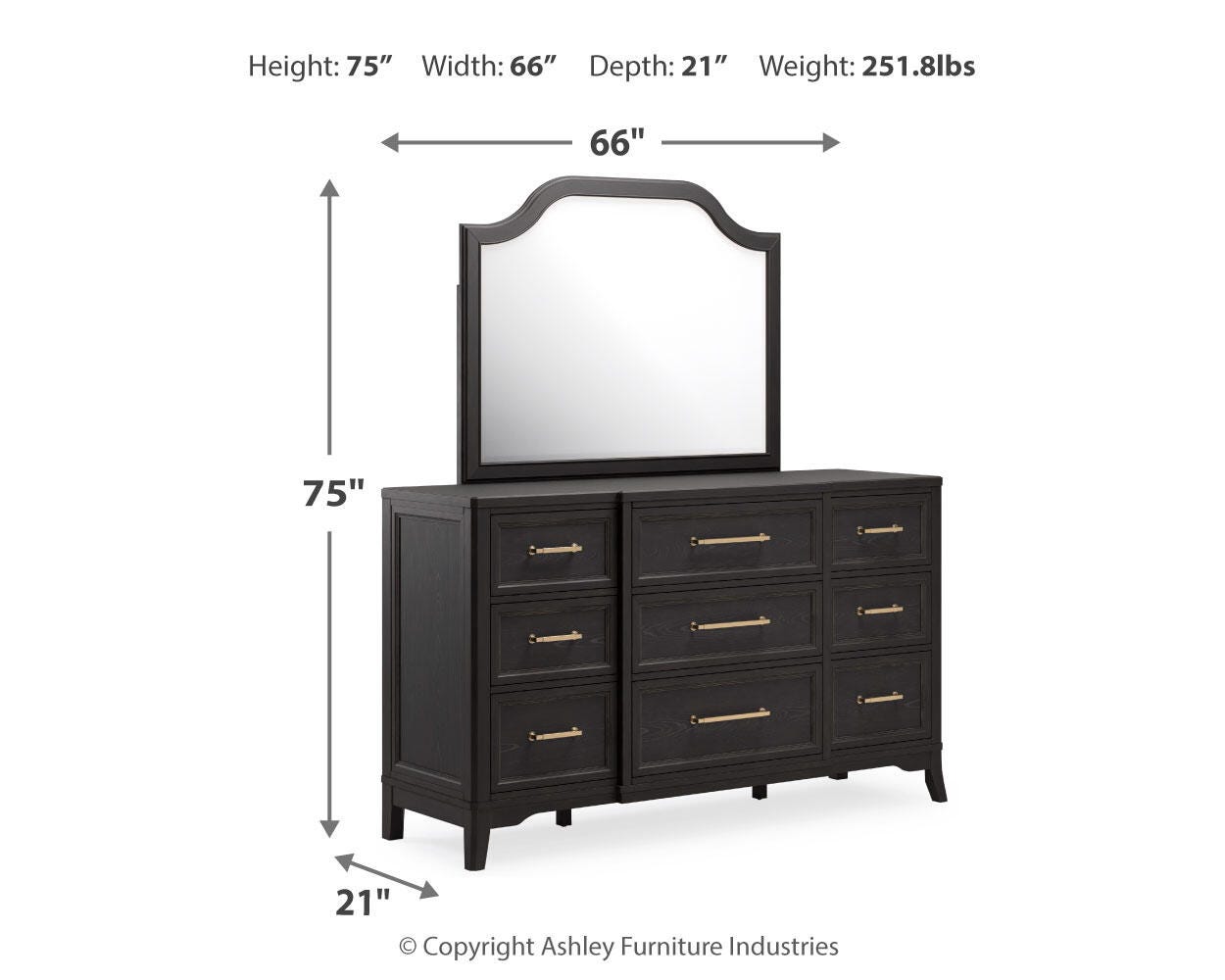 Cama King, cómoda y espejo Welltern - image 17