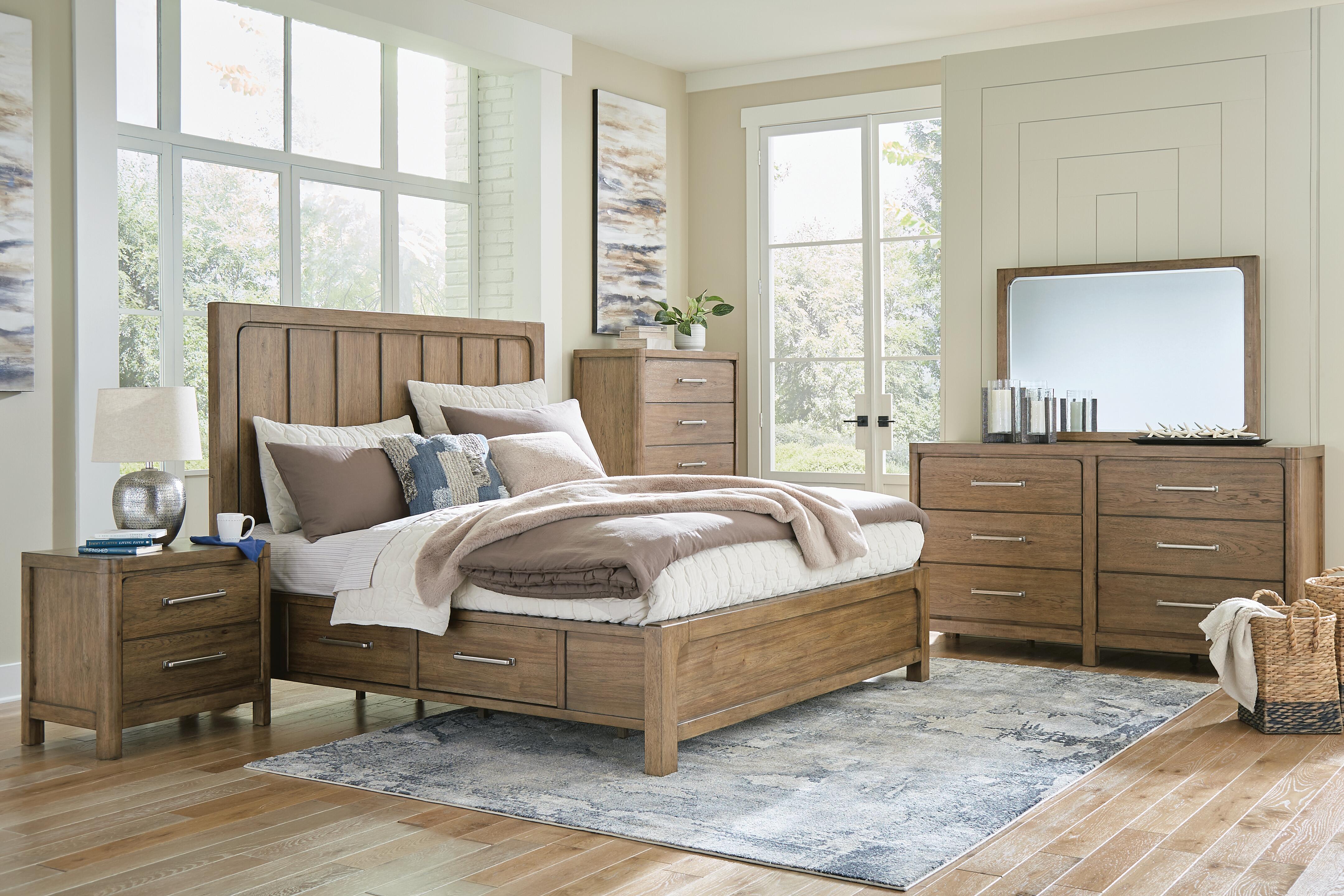 Cabalynn California King Panel Bed with Storage, Dresser and Mirror - image 15