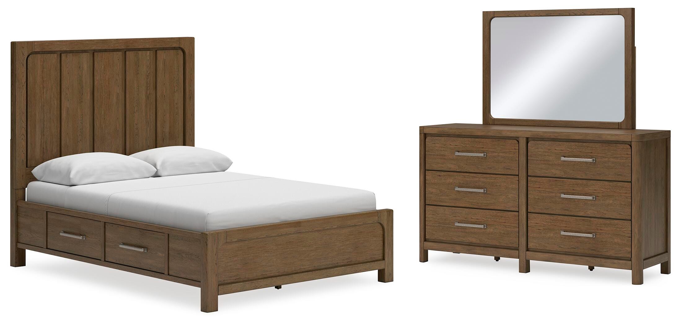 Cabalynn Queen Panel Bed with Storage, Dresser and Mirror - image 1