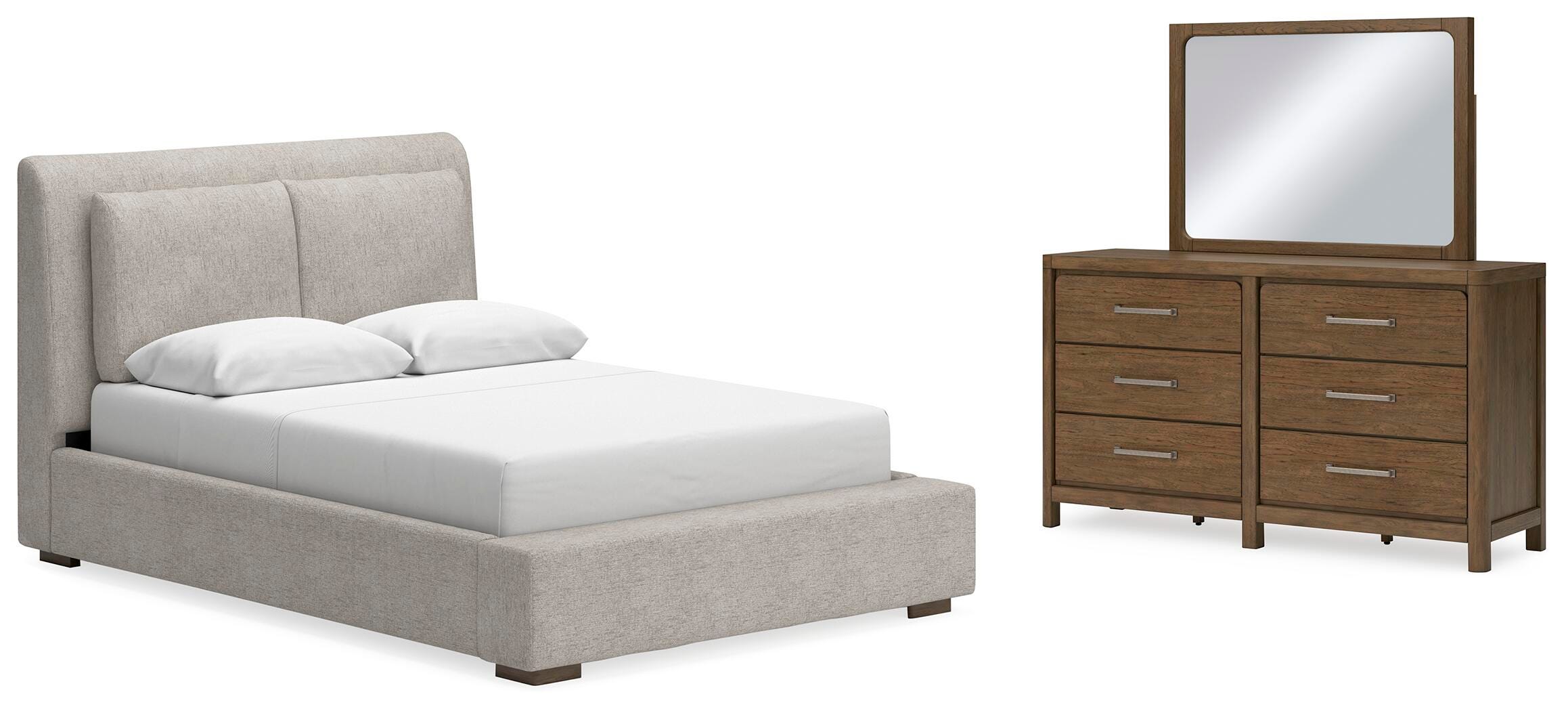 Cabalynn Queen Upholstered Bed, Dresser and Mirror - image 1