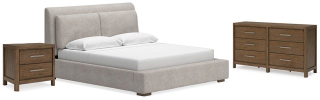 Cabalynn Queen Upholstered Bed with Dresser and Nightstand