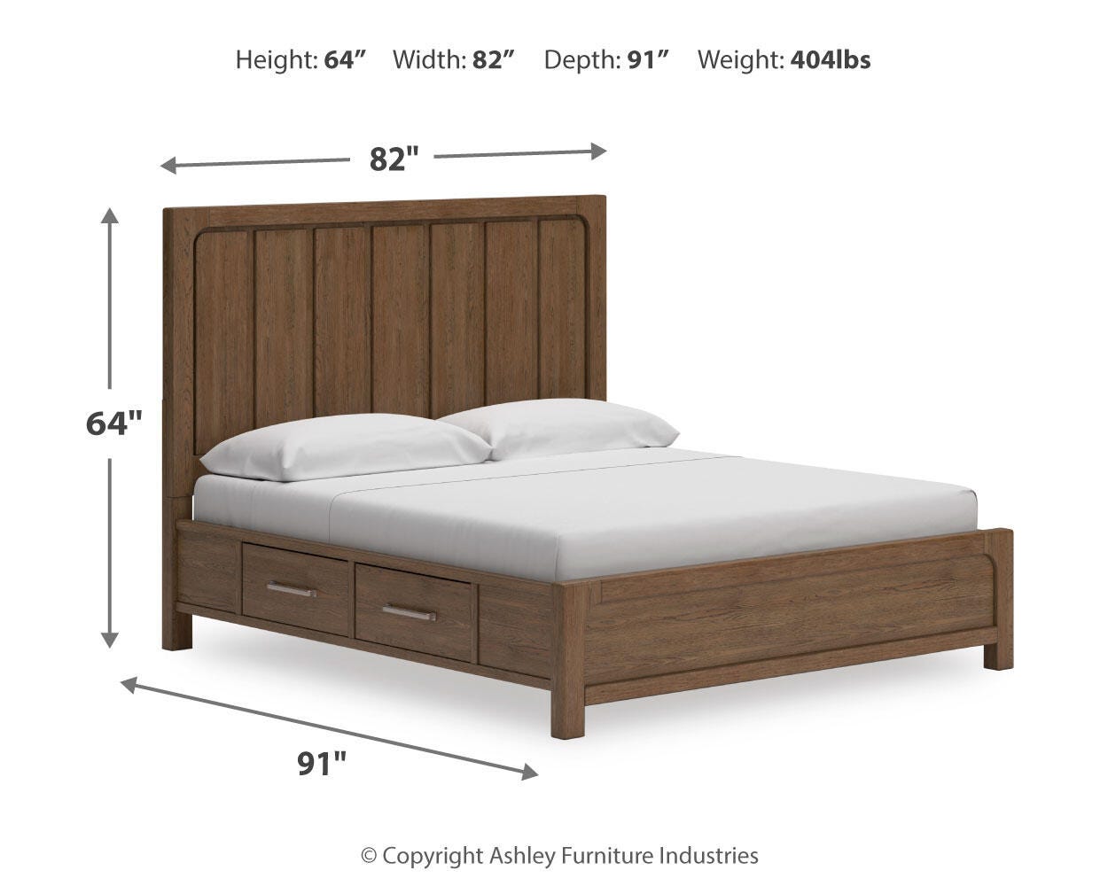 Cabalynn California King Panel Bed with Storage, Dresser and Mirror - image 14