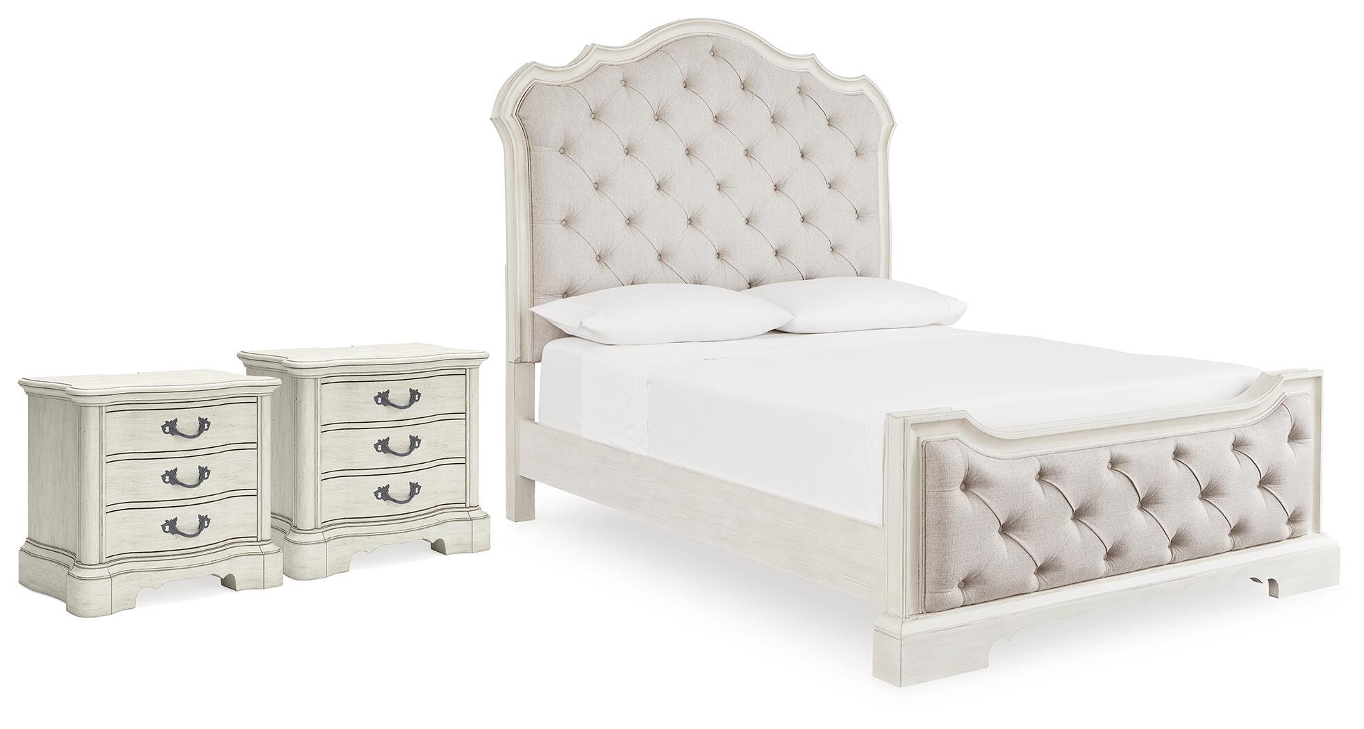 Arlendyne Queen Upholstered Panel Bed and 2 Nightstands - image 1
