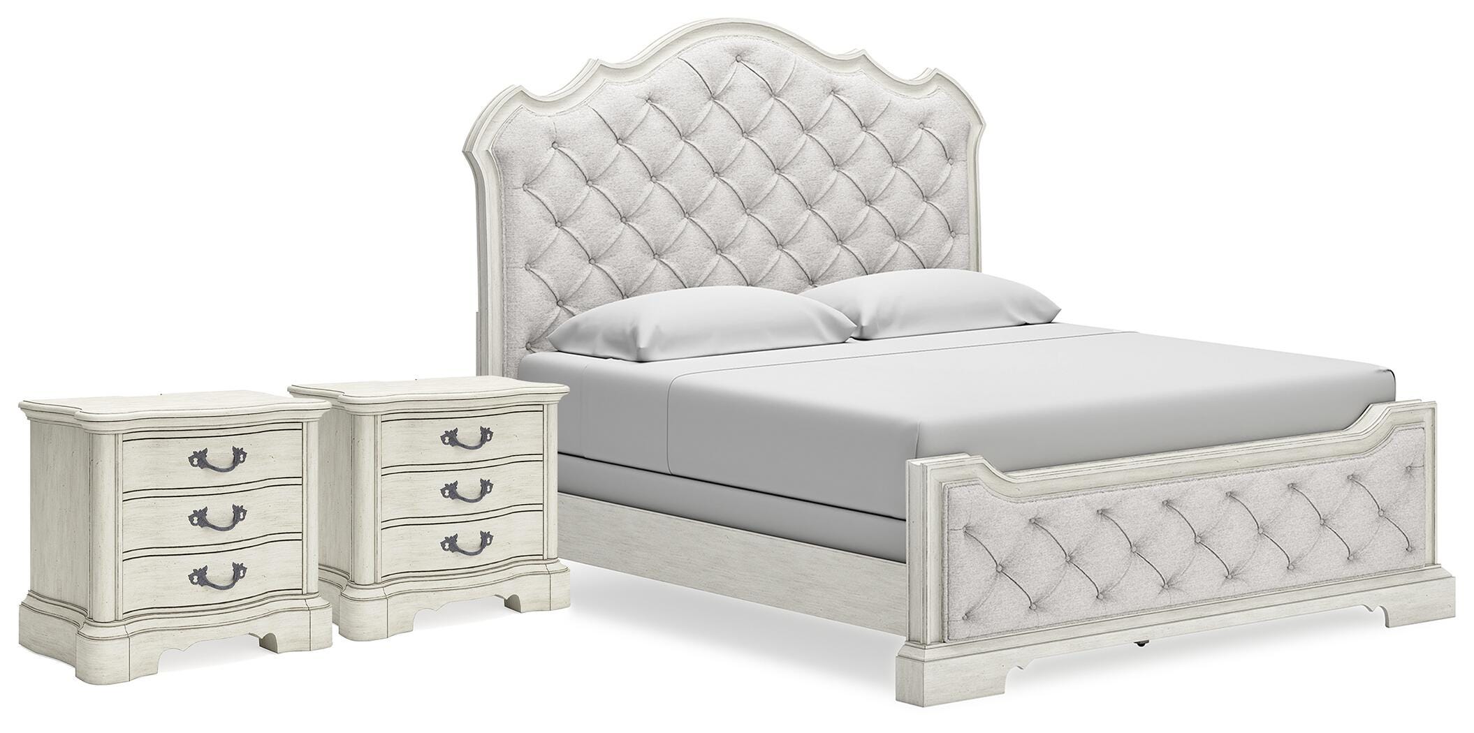 Cama tamaño King Arlendyne y 2 mesitas de noche - image 1