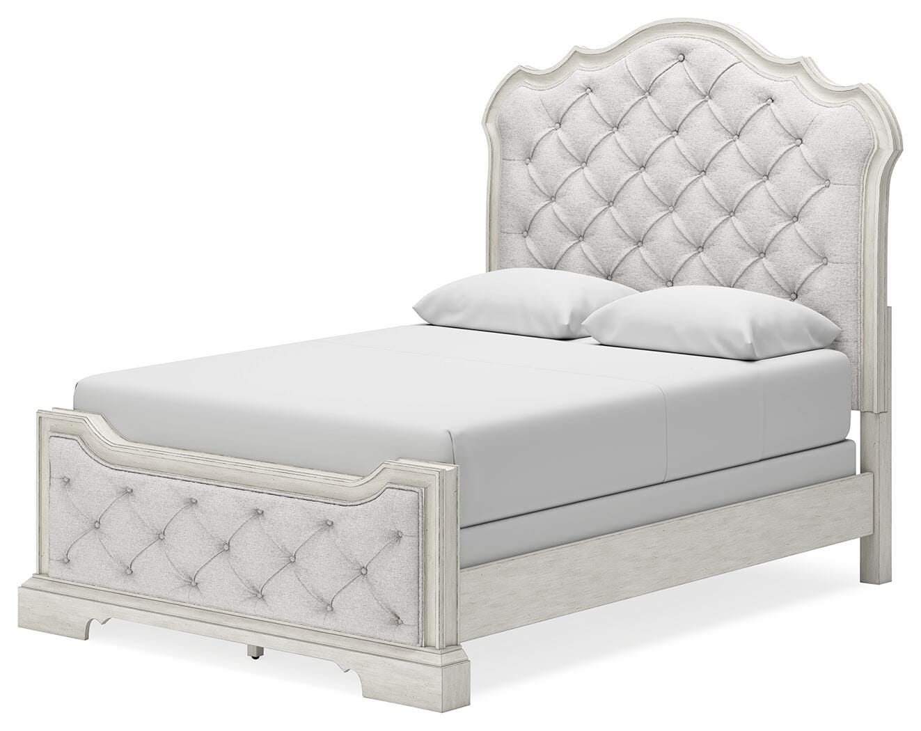 Cama de matrimonio Arlendyne tapizada, tocador y espejo - image 12