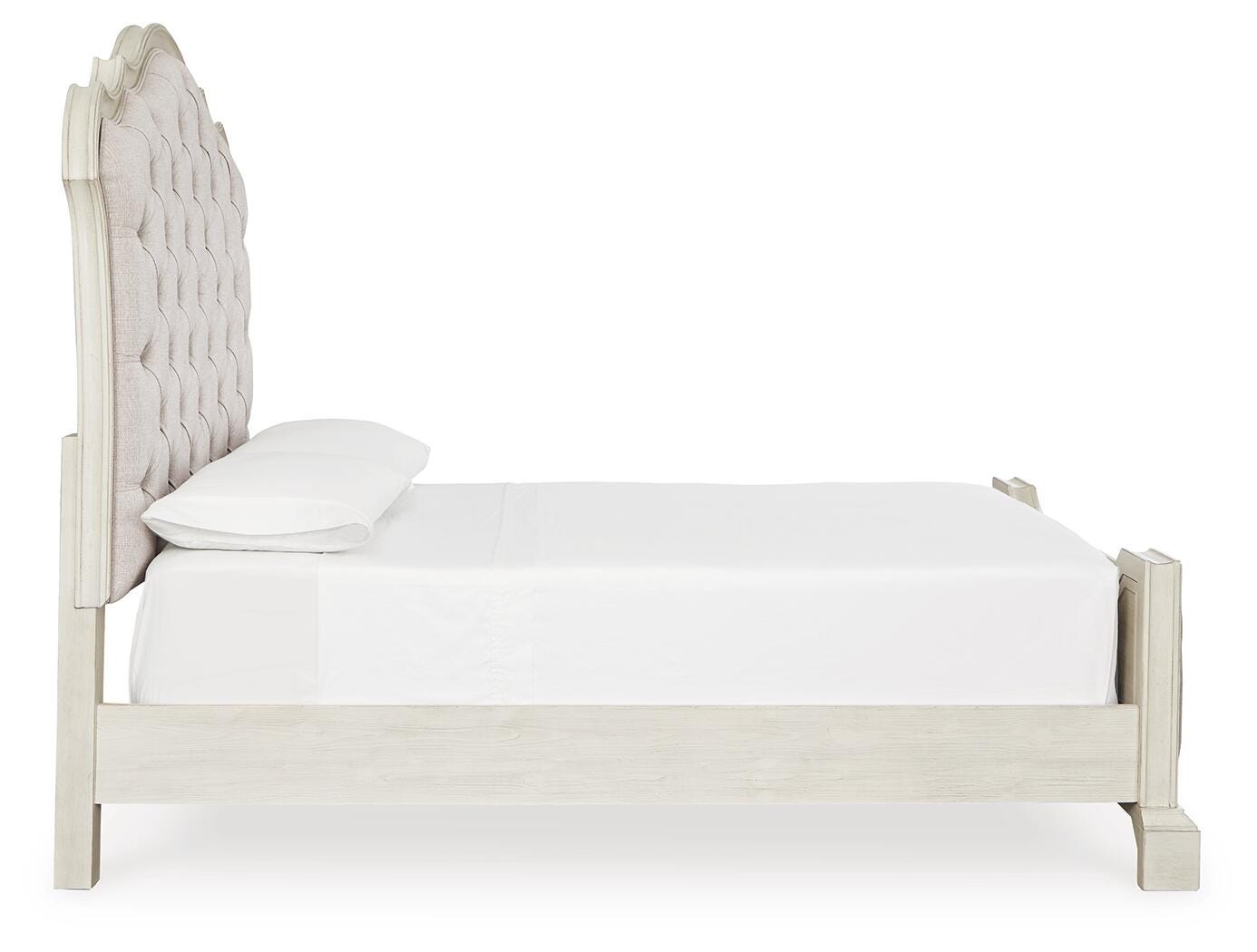 Cama de matrimonio Arlendyne tapizada, tocador y espejo - image 15