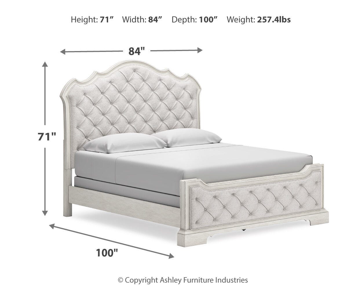 Cama tapizada, tocador y espejo Arlendyne California King - image 16