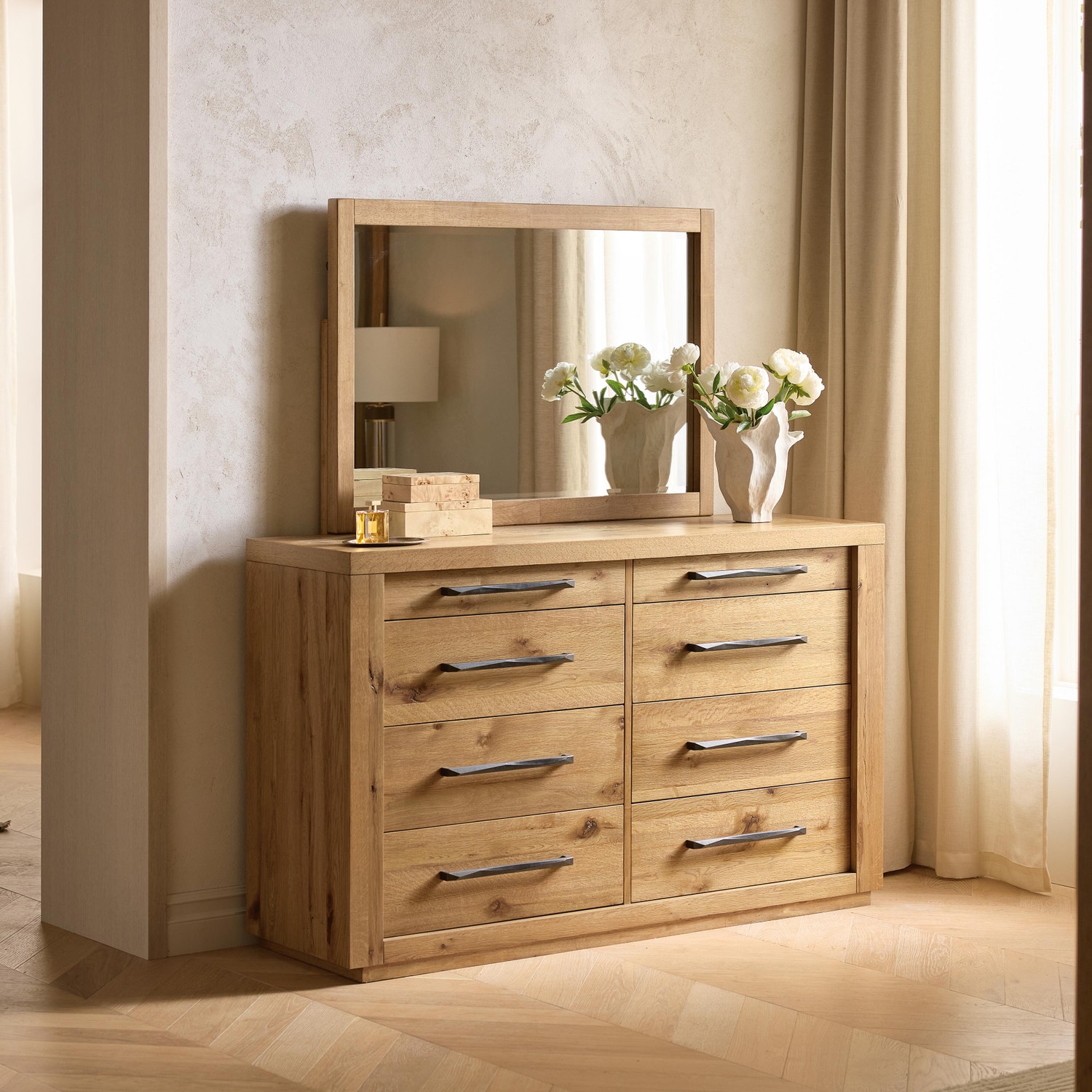 dresser for bedroom with mirror Louis Philippe 6-drawer and White drawer dresser captures the essence of rustic elegance Townsend Beige Dresser + Mirror