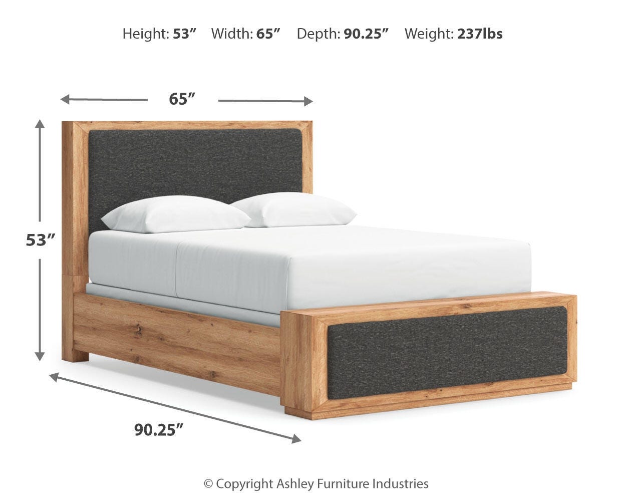Cama Queen Bracken con paneles tapizados - image 10