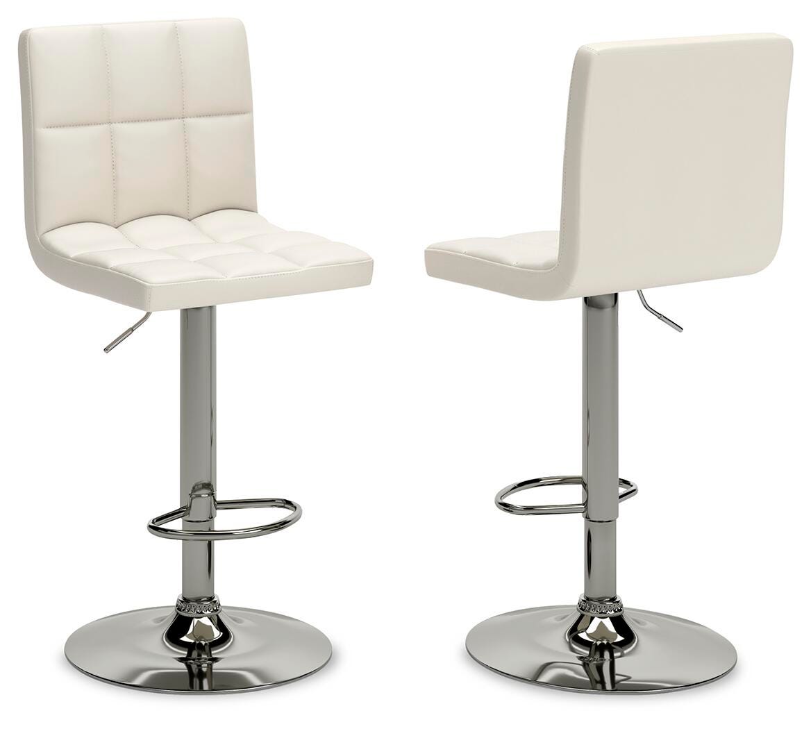 Bellatier Adjustable Height Bar Stool, Bone, large