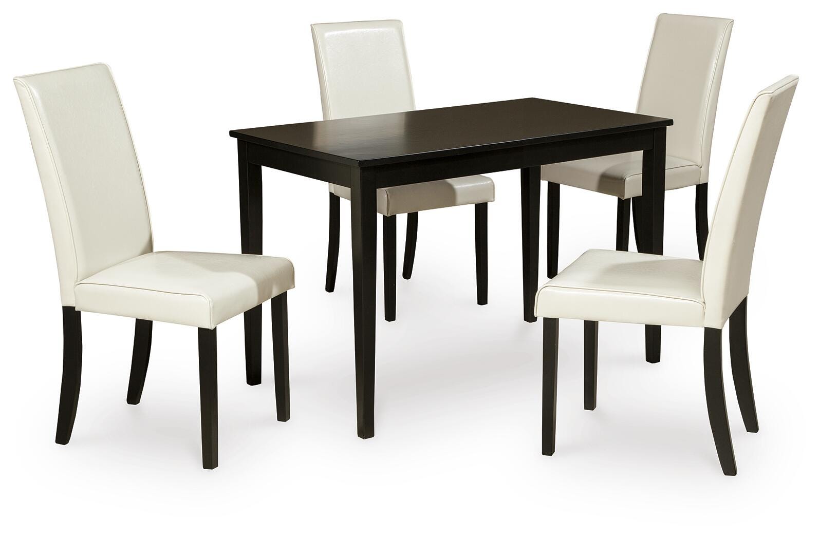 Kimonte Dining Table and 4 Chairs, Ivory, large