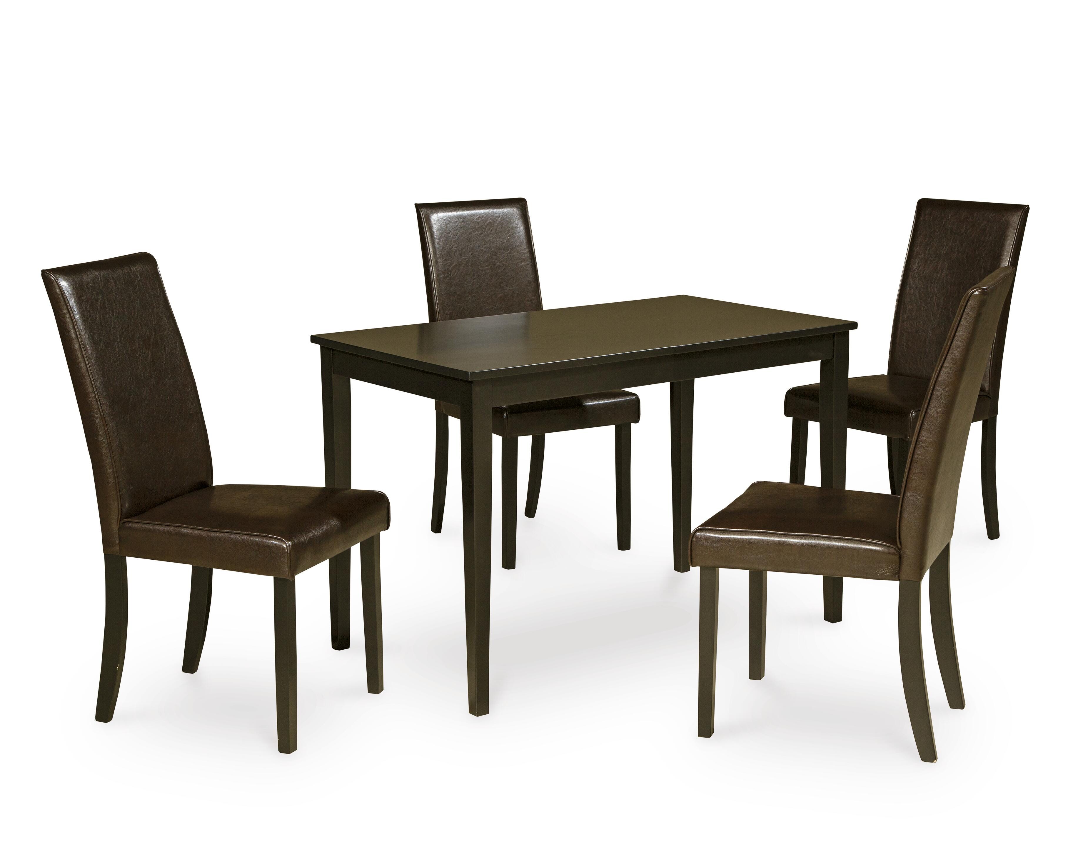 Kimonte Dining Table and 4 Chairs, Dark Brown, large