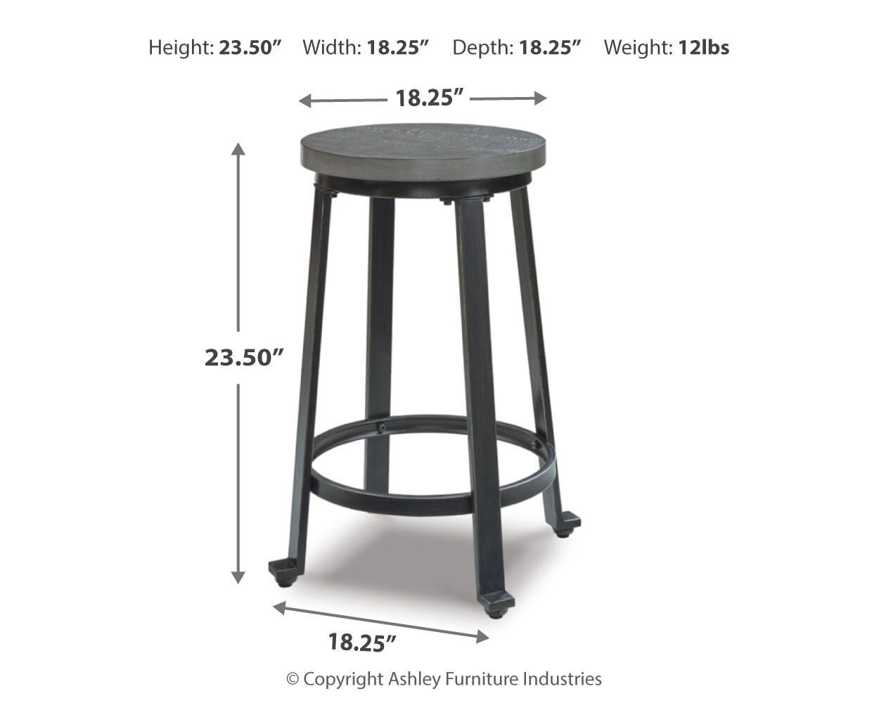 Challiman Counter Height Stool, Antique Gray, large