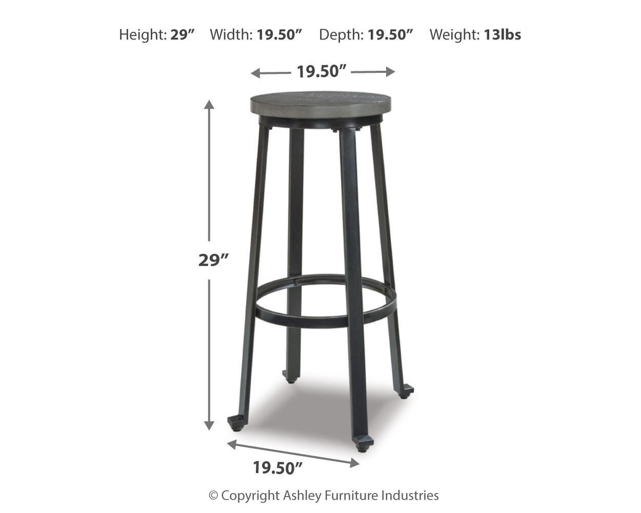 Challiman Bar Height Stool, Antique Gray, large
