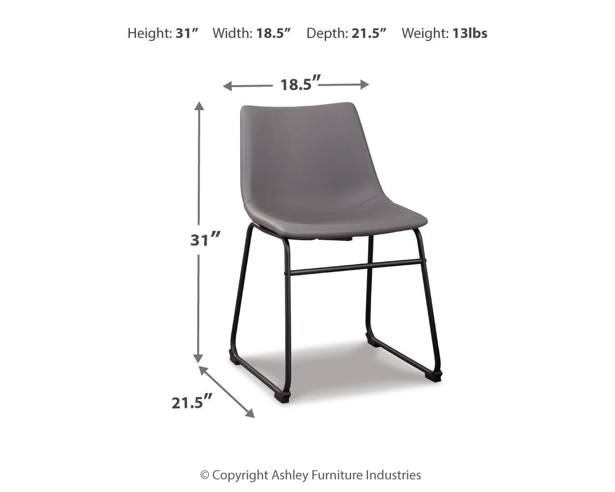 Centiar Dining Chair, Gray, large