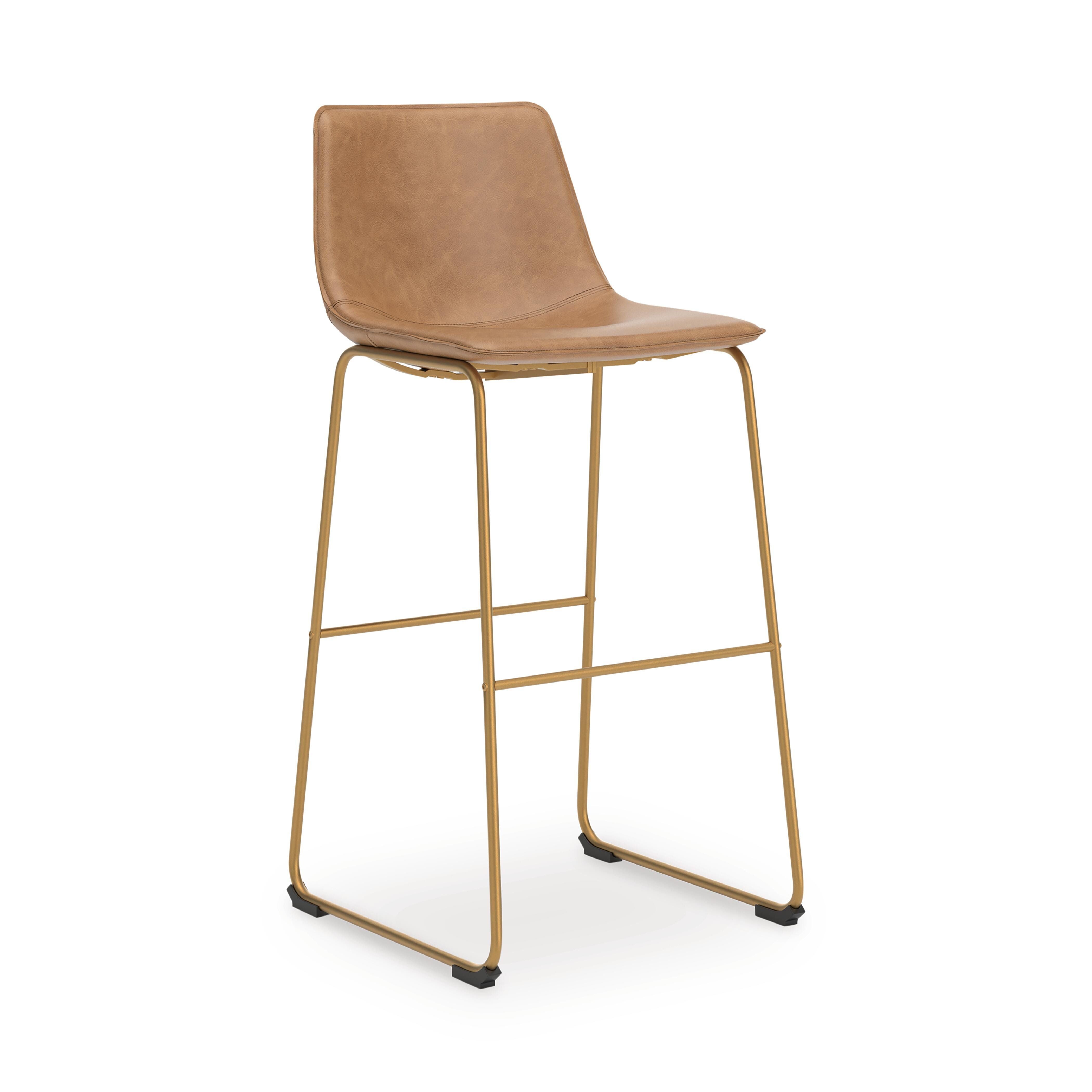 Crandox Bar Height Bar Stool, Toast/Gold, large