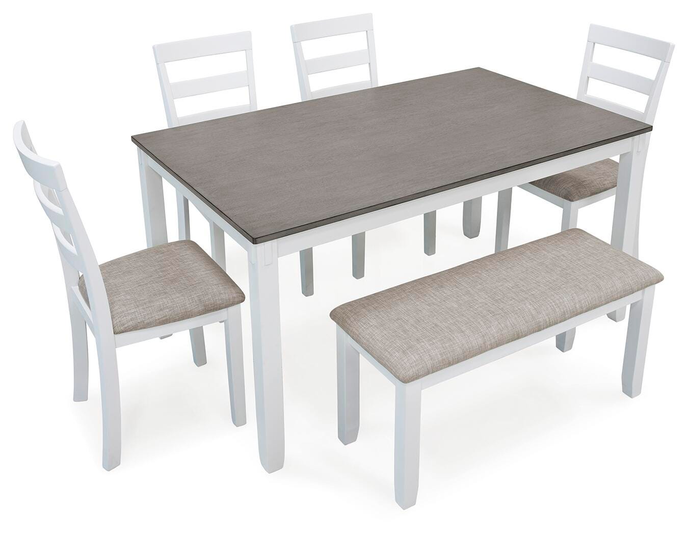 Stonehollow Dining Table and Chairs with Bench (Set of 6), , large