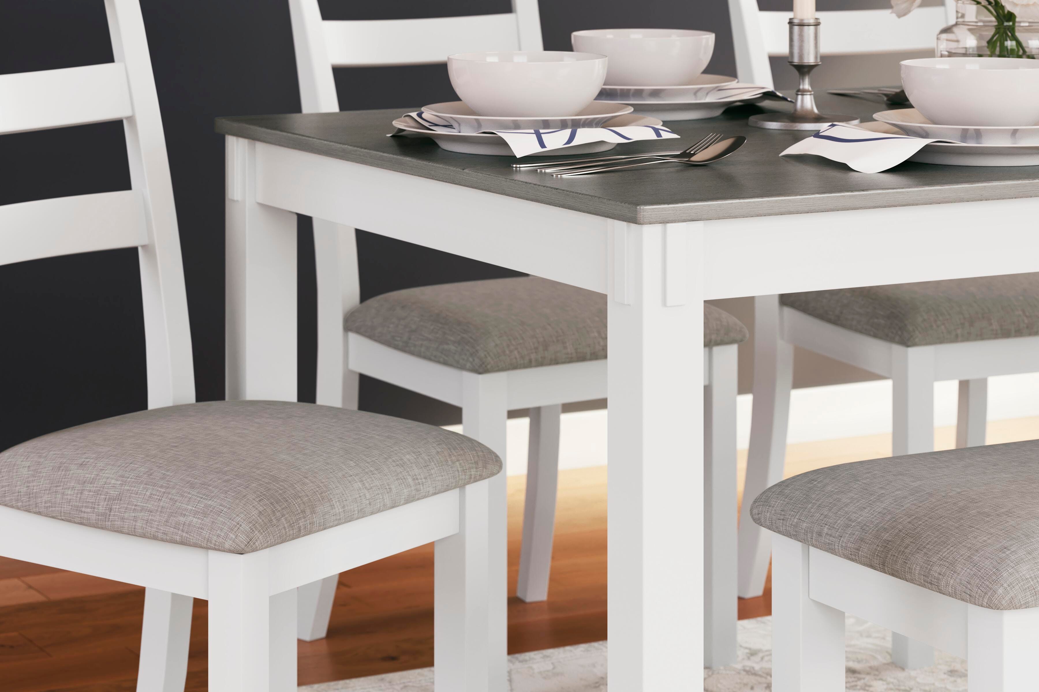 Stonehollow Dining Table and Chairs with Bench (Set of 6), , large