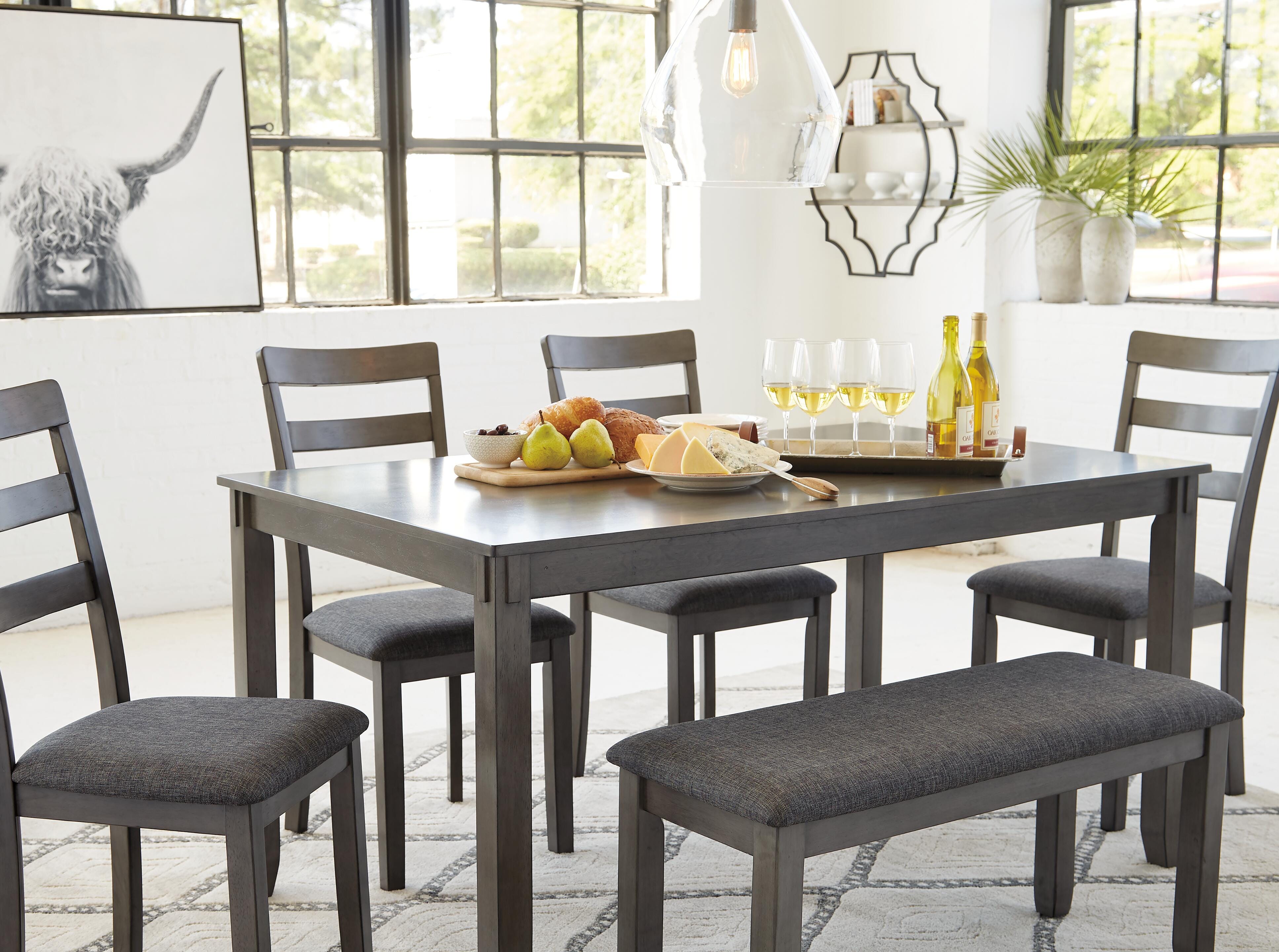 Bridson Dining Table and Chairs with Bench (Set of 6) - image 8