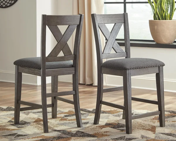 Ashley Caitbrook Gray Upholstered Bar...