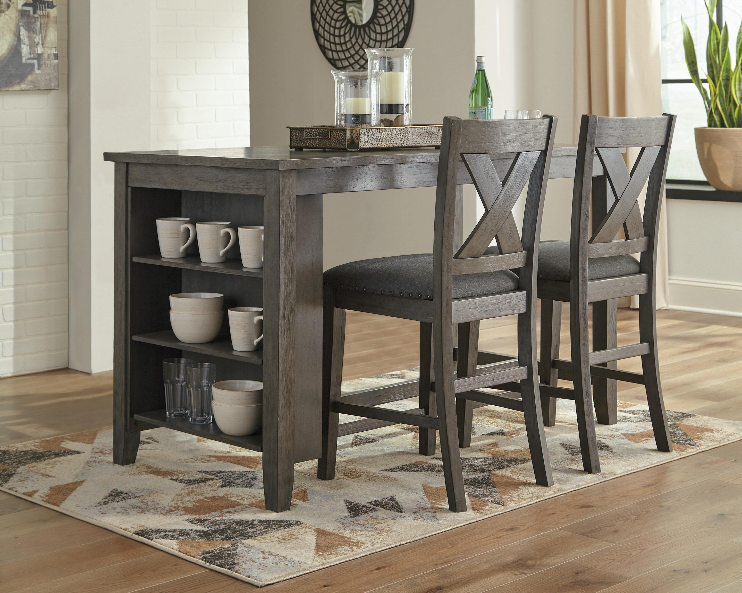 Mesa de comedor a la altura de la encimera Caitbrook y 2 taburetes de bar - image 1