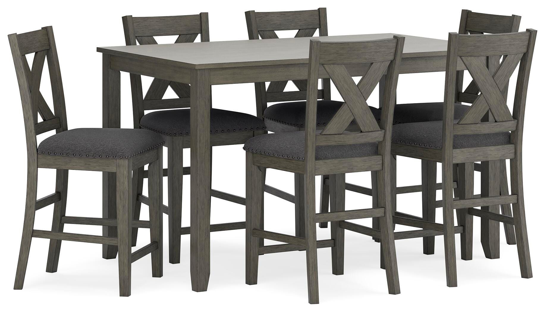 Caitbrook Counter Height Dining Table and Bar Stools (Set of 7), , large