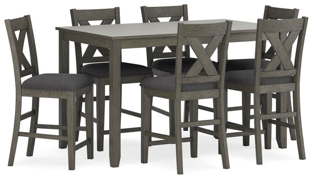 Caitbrook Counter Height Dining Table and 6 Bar Stools